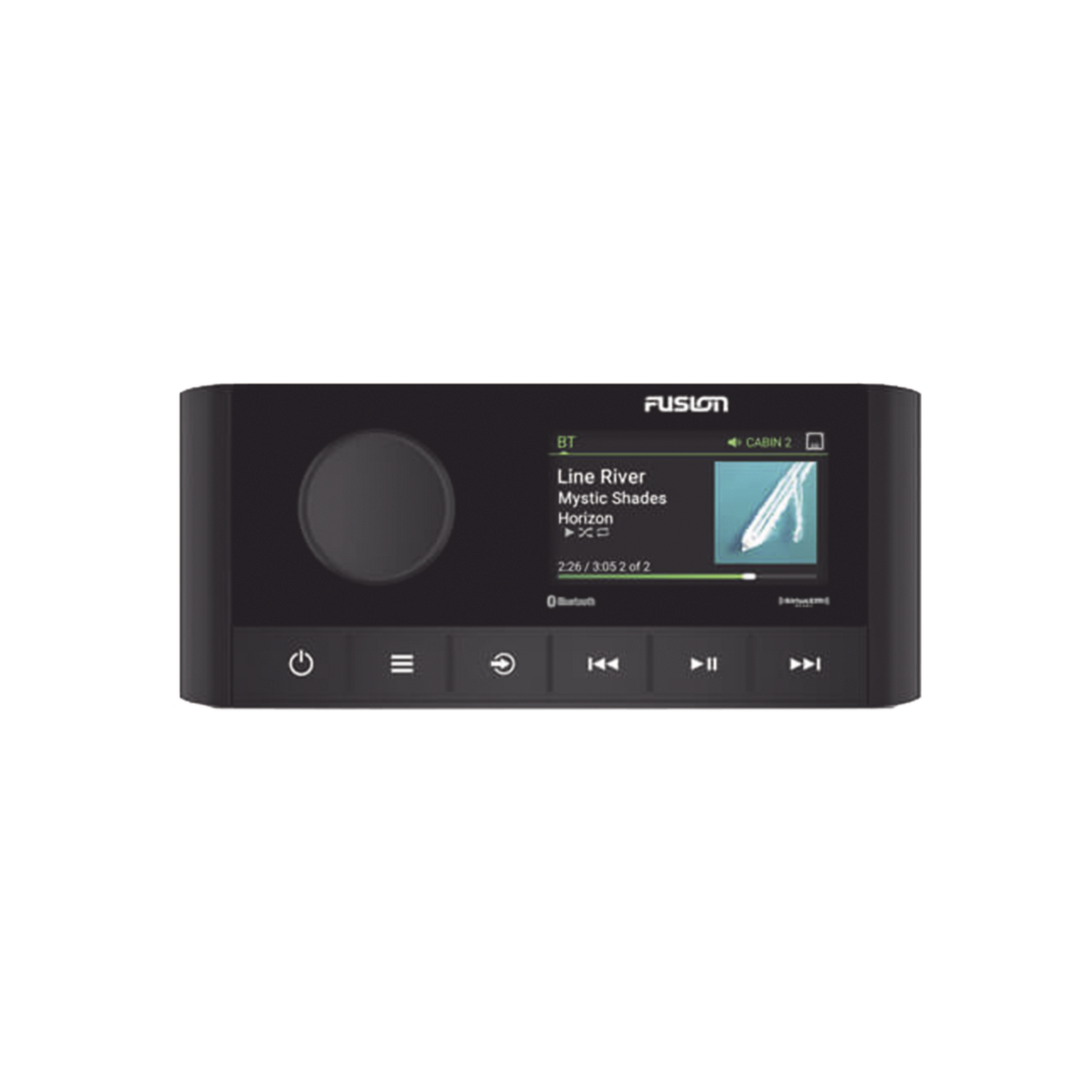 Estéreo marino Fusion serie RA210, con pantalla a color de 2.7" conexión AM/FM, Bluetooth, USB, iPhone