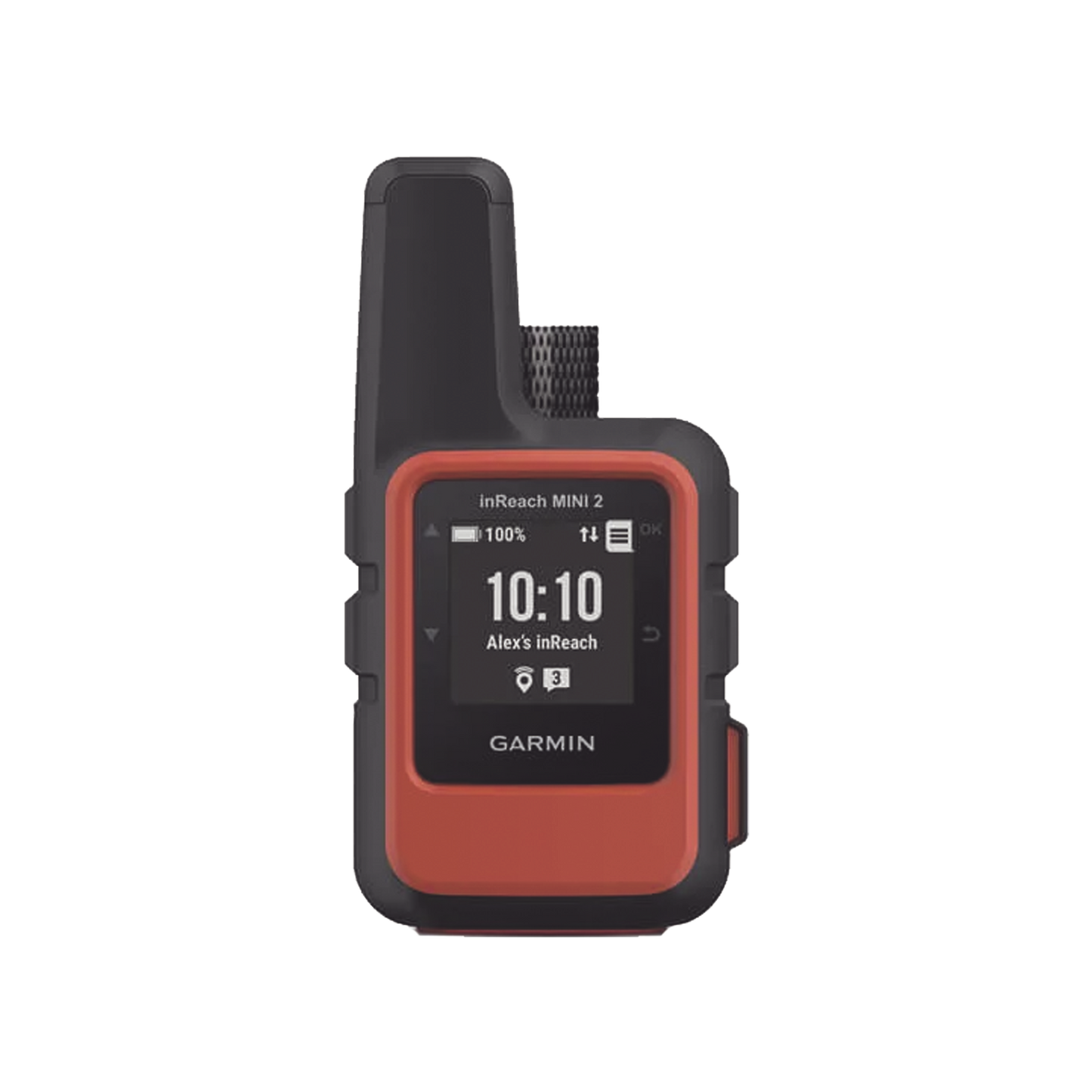 Navegador satelital InReach Mini 2 color naranja, con cobertura global mediante la red Iridium, cuenta con botón de emergencia, batería para hasta 50 horas, GPS y brujula.