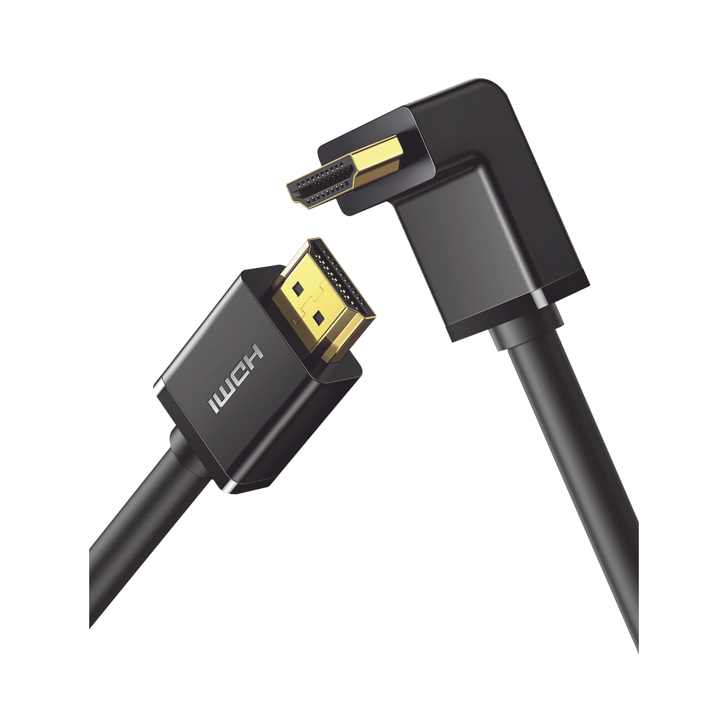 Cable HDMI 2.0 en Angulo de 90° / 2 m / 4K@60Hz / HDR / 3D / HEC (Canal Ethernet HDMI) / ARC (Canal de Retorno de Audio / CEC / 32 canales de Audio / HDCP 2.2 / Dolby Atmos / 18 Gbps / Blindaje Múltiple