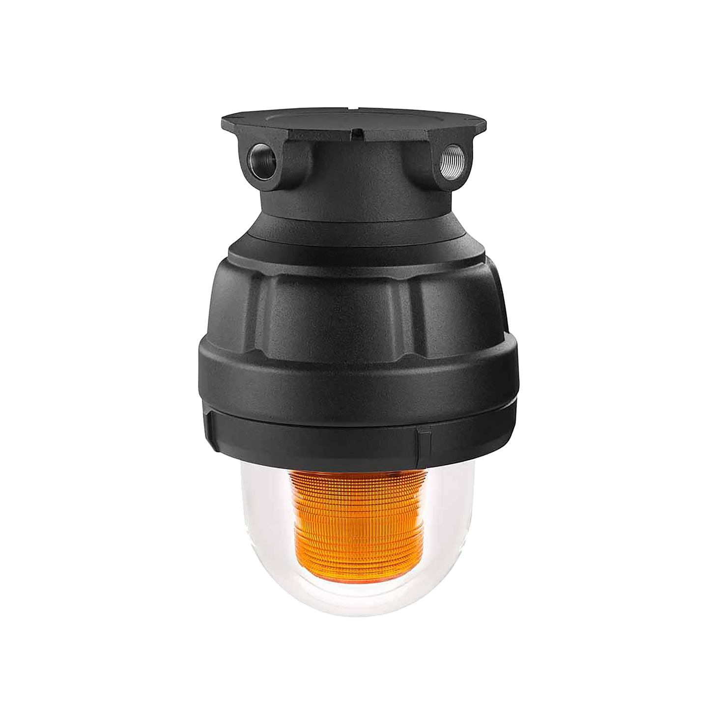 Luz estroboscopica a prueba de explosiones UL y cUL para Clase I, División 1, Grupo C y D; Clase I, División 2, Grupos A y B; Clase II, División 1, Grupos E, F y G; Clase III , 24 Vcd, color Ámbar, montaje no incluido