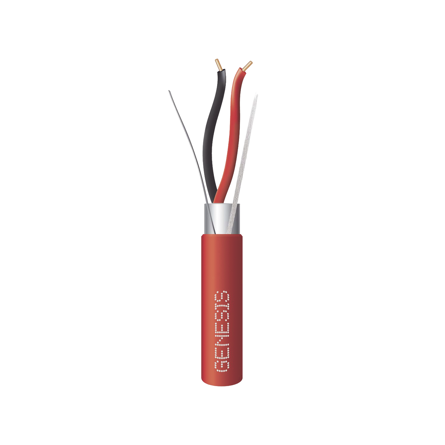 Bobina de 305 Metros de Alambre / 2 x 18 AWG / BLINDADO / Tipo FPLR / Color Rojo / Para Aplicaciones en Sistemas de Detección de Incendio y Sistemas de Evacuación