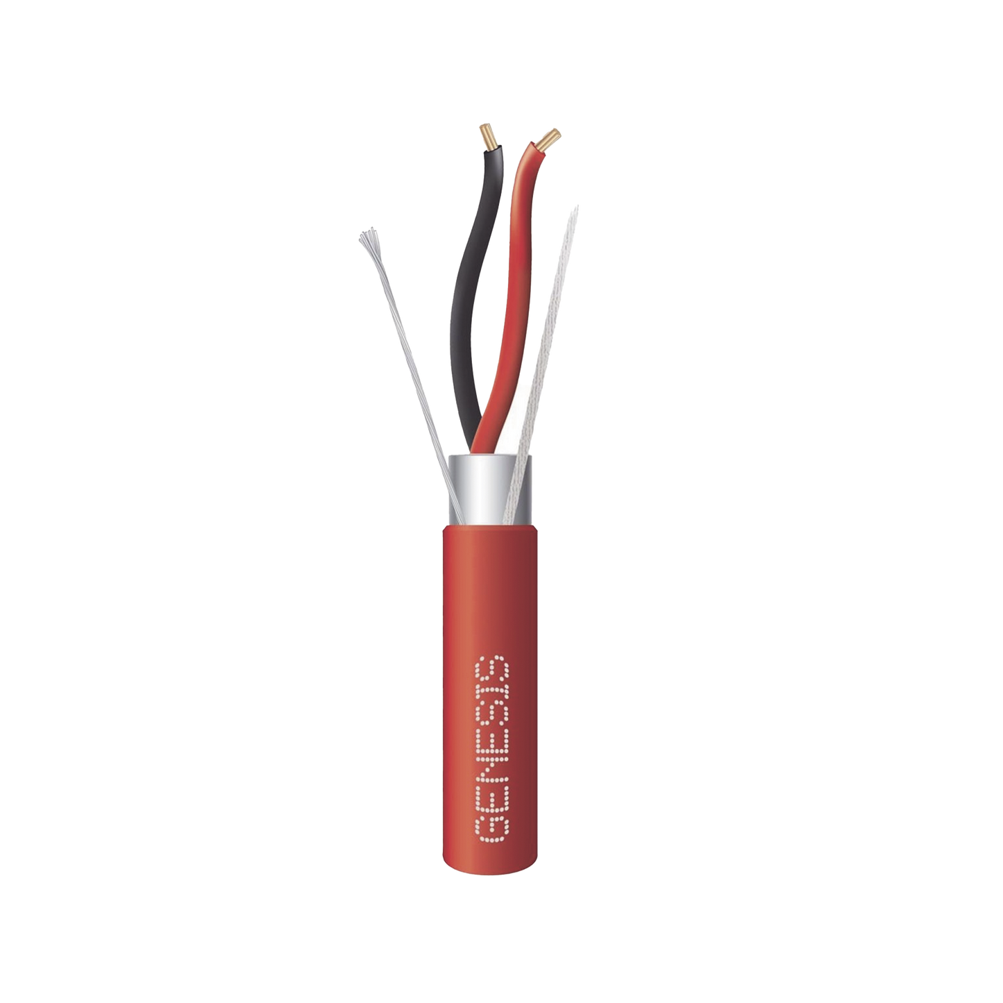 Bobina de 305 Metros de Cable / 2 x 14 AWG / BLINDADO / Tipo FPLP / Color Rojo / Para Aplicaciones en Sistemas de Detección de Incendio y Sistemas de Evacuación