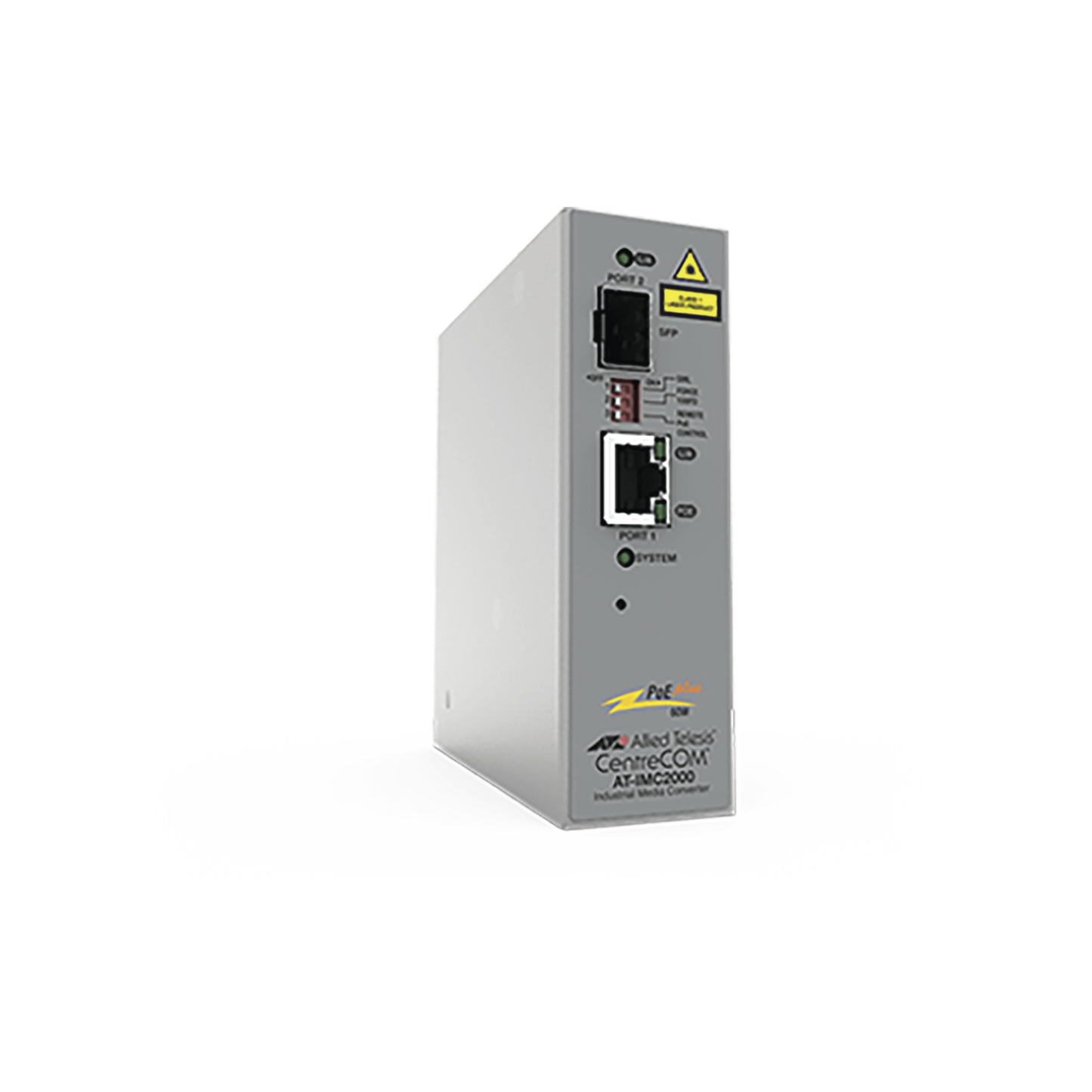 Convertidor de medios industrial PoE+ de 10/100/1000 RJ45 Gigabit - 100X/1000X SFP