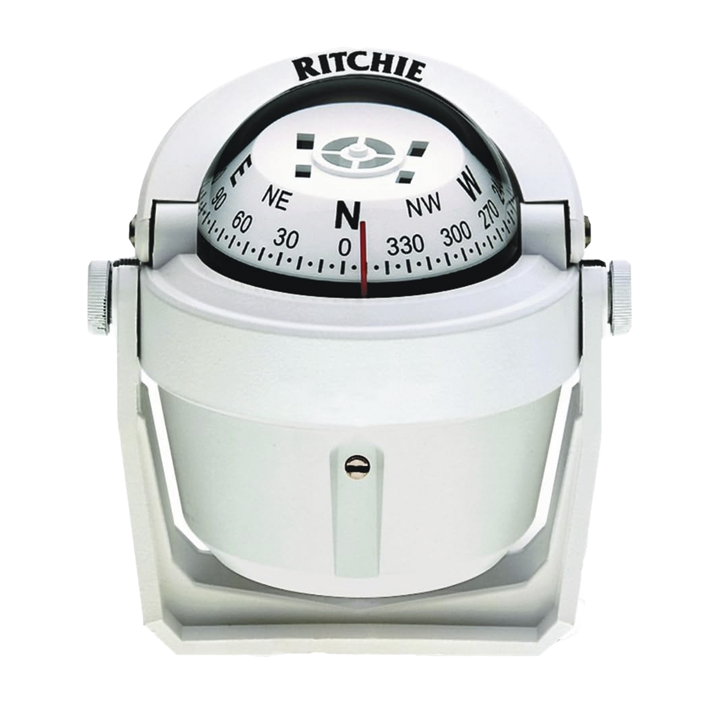 Brújula serie Explorer en color blanco, con iluminación nocturna color verde.
