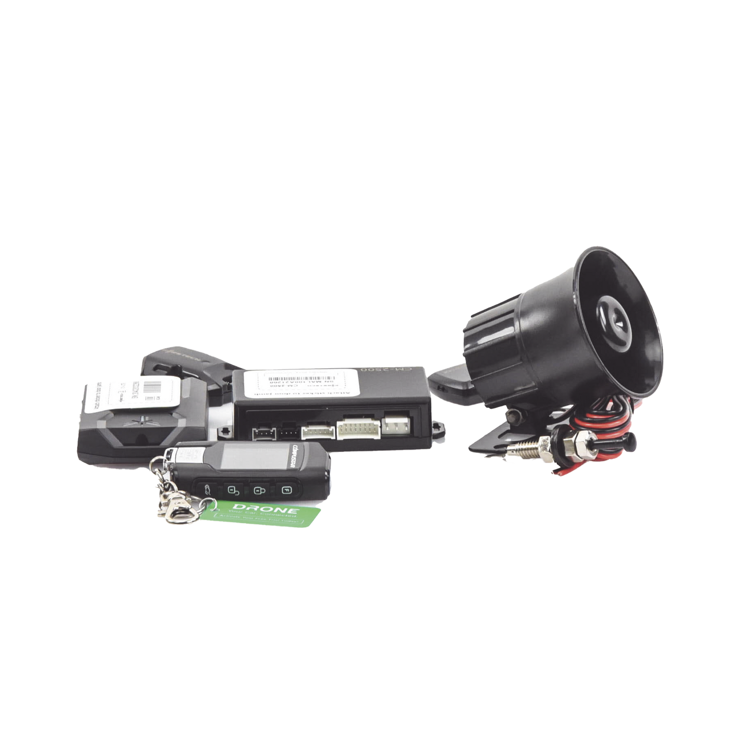 (MONITOREO en APP) Kit de Alarma Vehicular Profesional de 2 vías y control LCD con modulo CM2500 Incluye GPS X1-MAX LTE