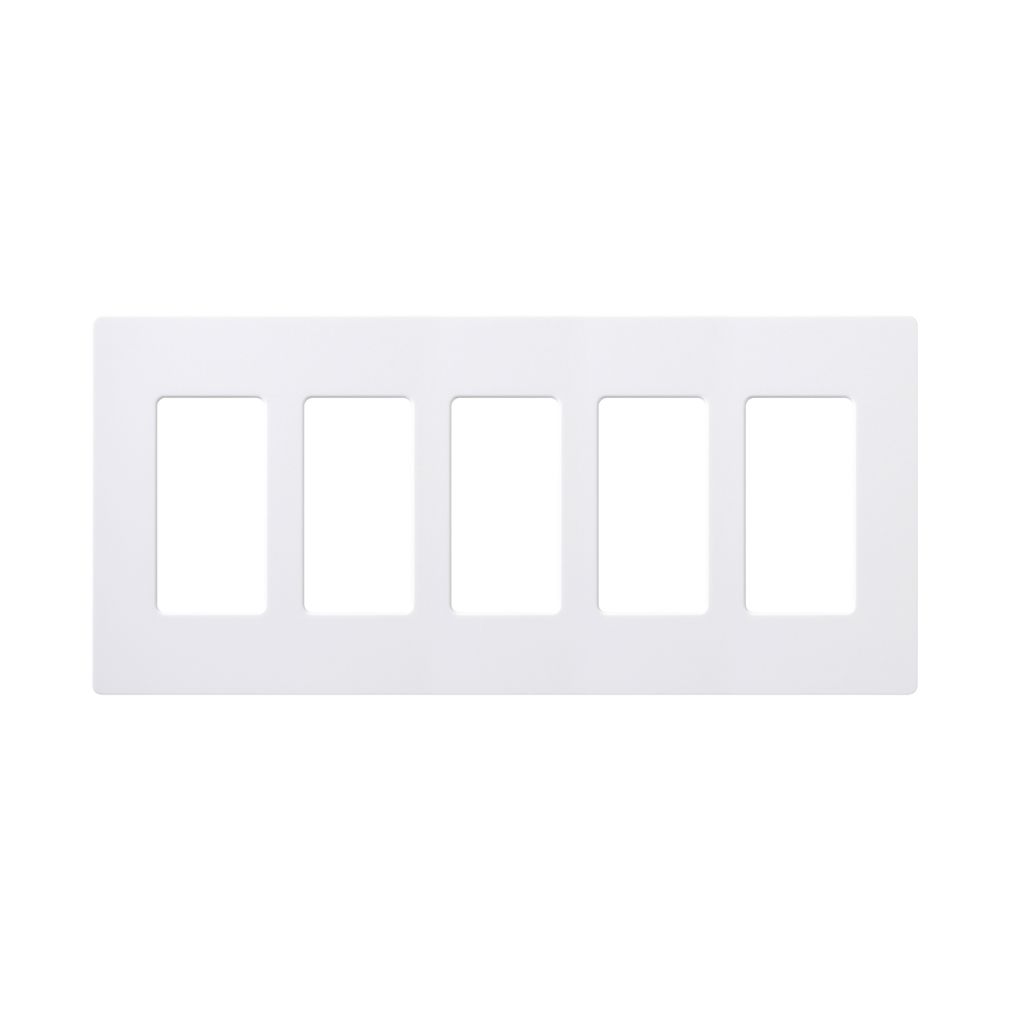 Placa de pared 5 espacios, para atenuador (dimmer), switch ó control remoto PICO inalámbrico
