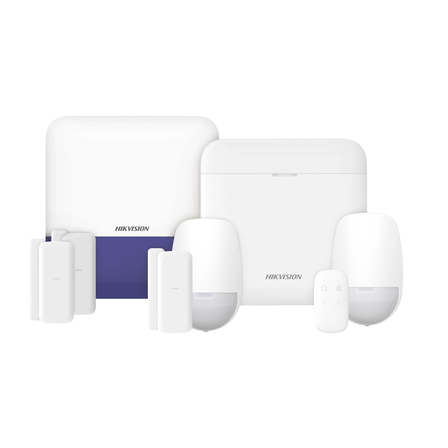 (AX PRO) KIT de Alarma AX PRO con GSM (3G/4G) / Incluye: 1 Hub con bateria de respaldo / 2 Sensores PIR / 3 Contactos Magnéticos mini / 1 Control Remoto / 1 Sirena Inalambrica Exterior / WiFi / Compatible con Hik-Connect P2P