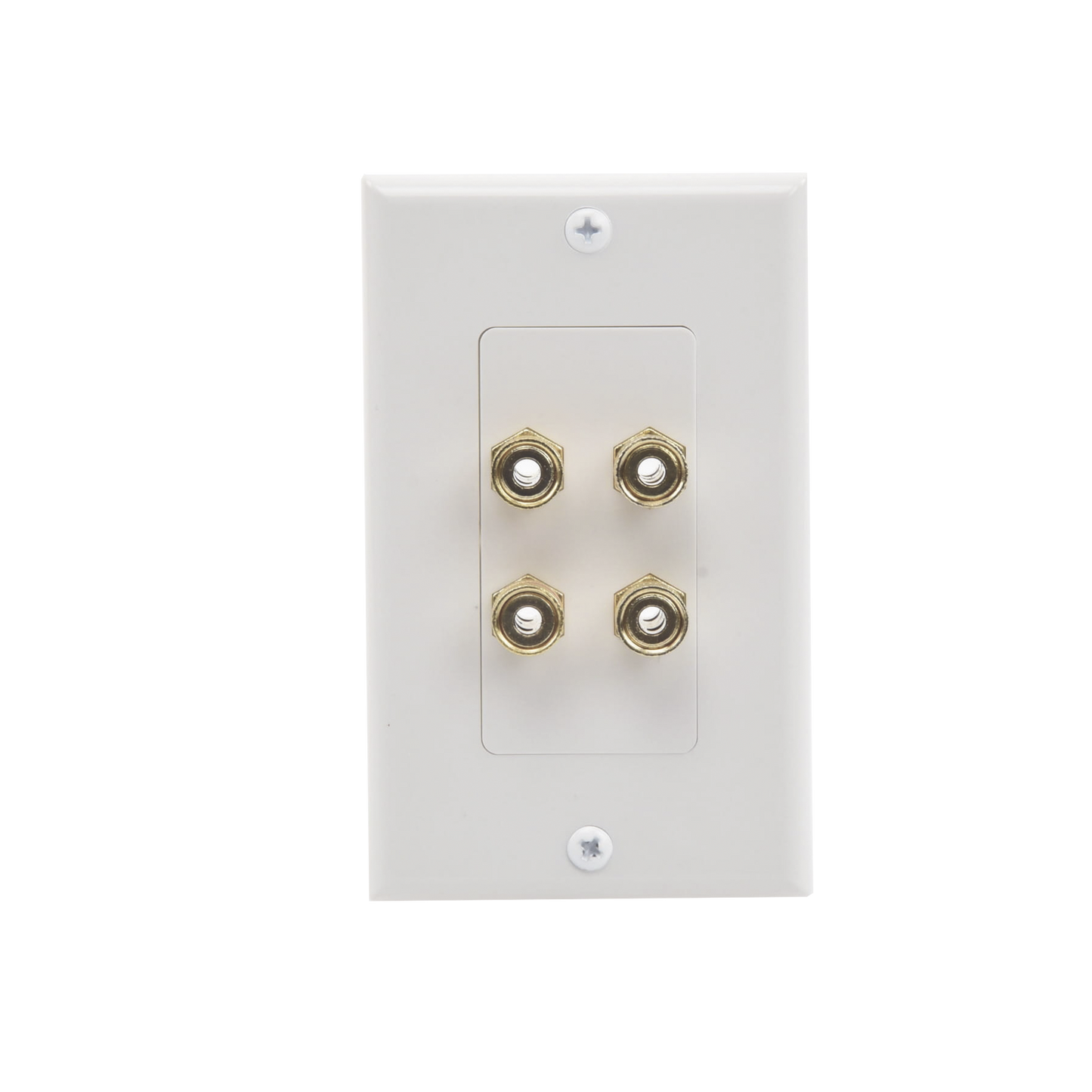 Placa de Pared | Postes de Unión Tipo Banana | Conexión para 2 Altavoces | Fácil Instalación | Conectores Chapados en Oro