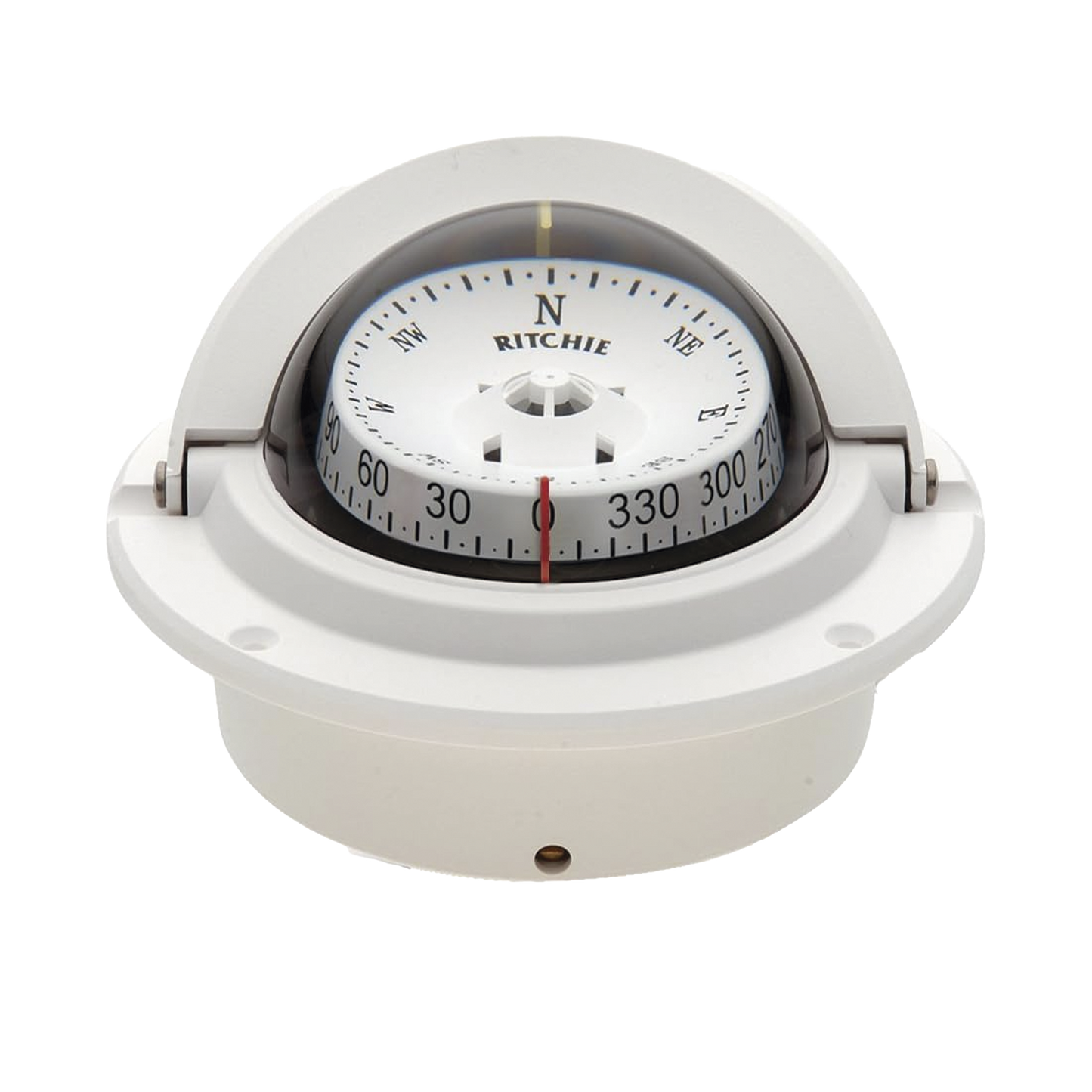 Brújula serie Voyager en color blanco, cuenta con iluminación nocturna color verde.