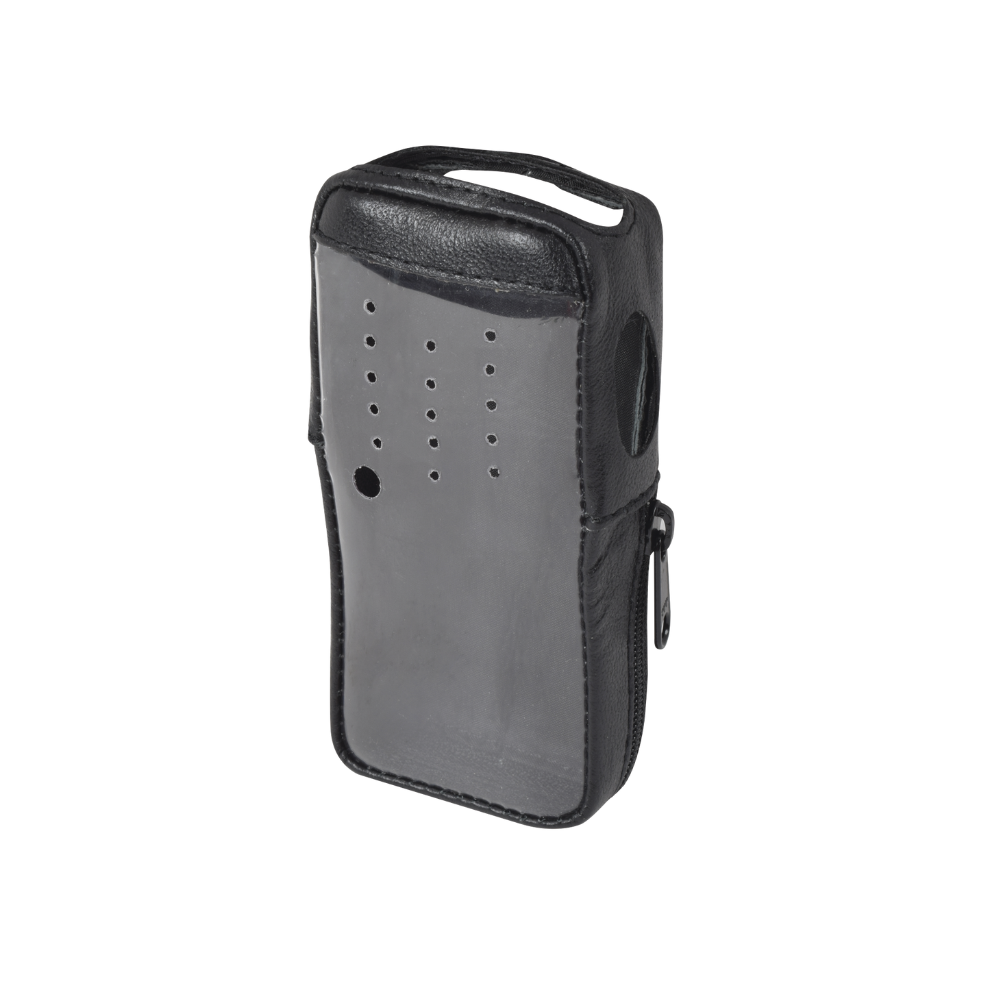 Funda de Piel Reforzada, Versión 2 de Fácil Acceso y Cubierta Frontal de Plástico Transparente para los Radios TK-2000KV2, TK-3000KV2