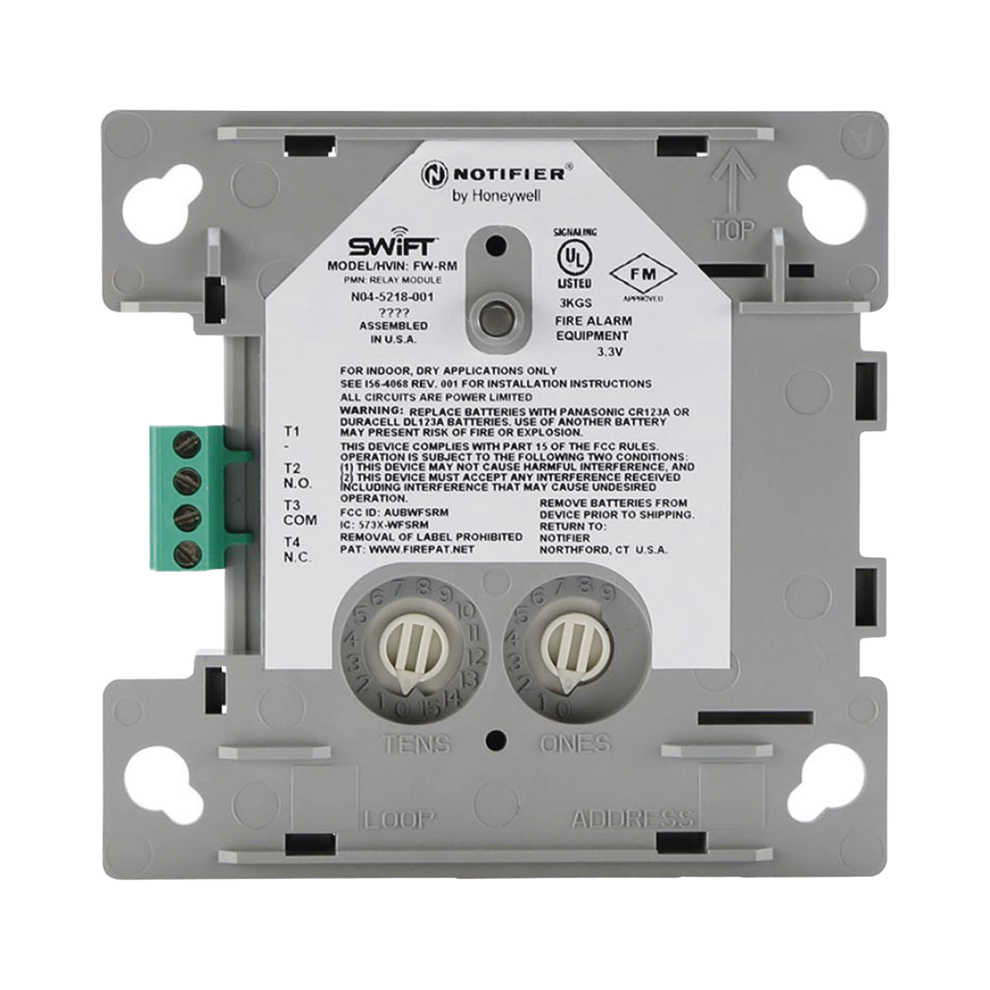 Módulo Relevador Inalámbrico/ Protocolo FlashScan® de NOTIFIER / Incluye Baterías