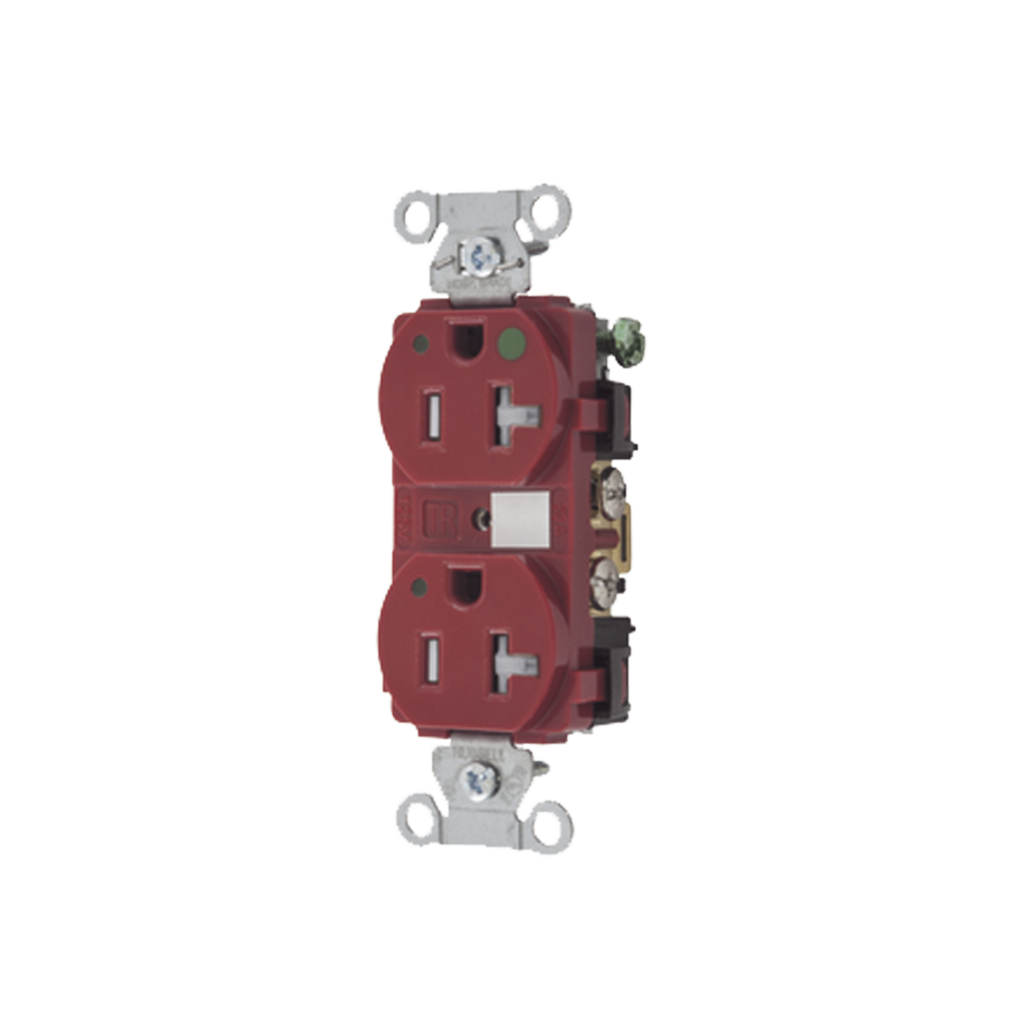 Contacto Duplex de 20 A 125 V CA/ A prueba de Manipulaciones / Nema 5-20R / Grado Hospitalario / Color Rojo.