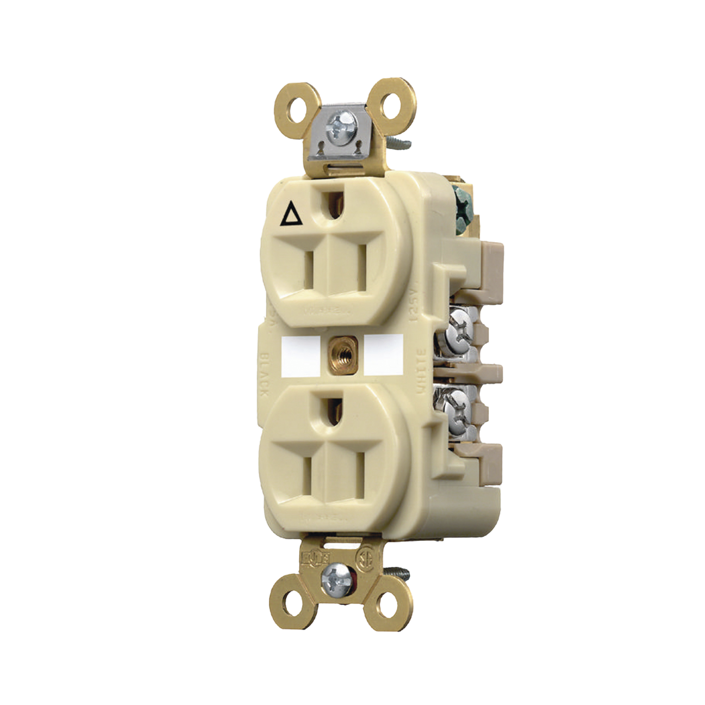 Contacto Dúplex Conexión a Tierra Aislada 15A 125V/ 2 Polos 3 Hilos/ Color Marfil/ Nema 5-15R/ Grado Industrial.