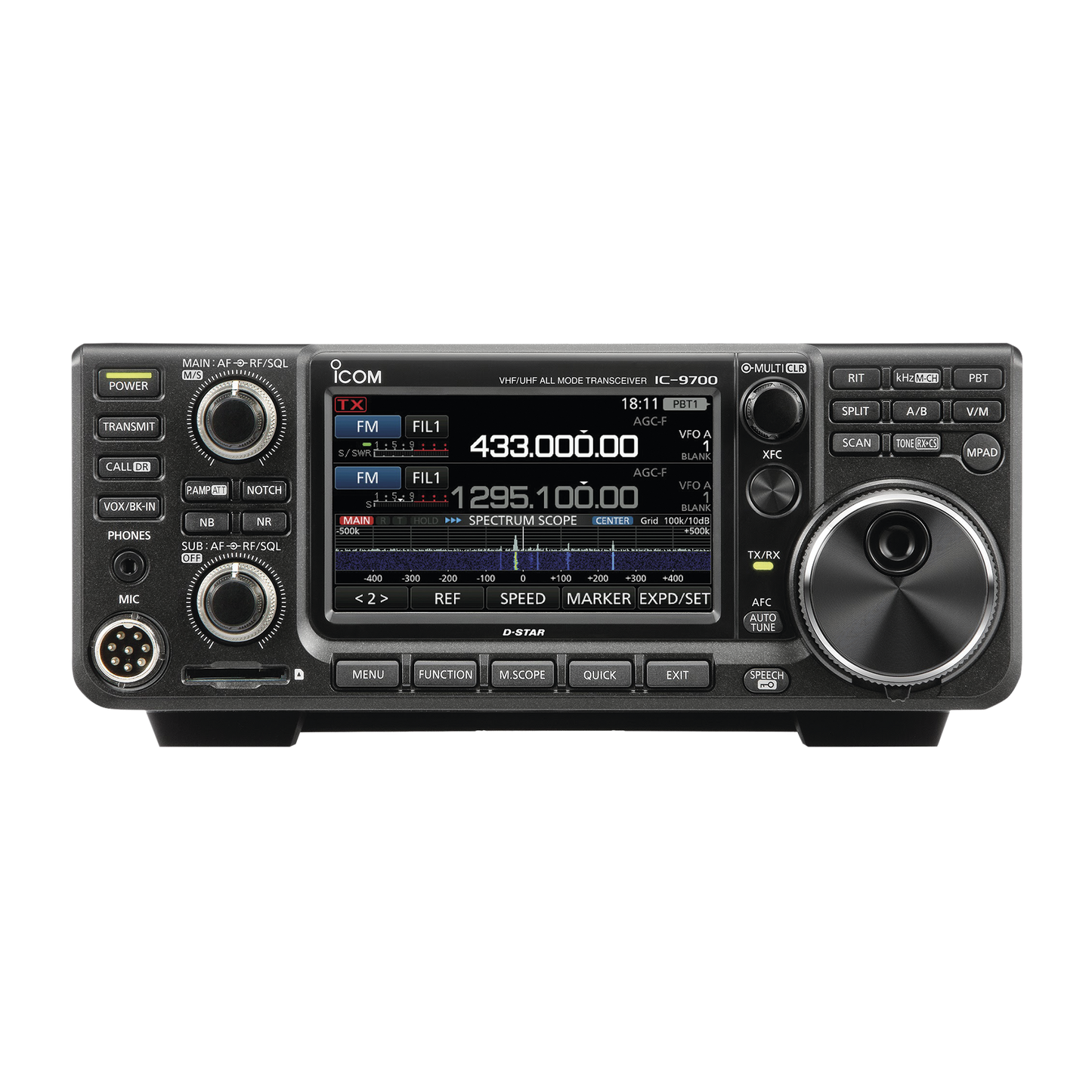 RADIO MOVIL TRIBANDA D-STAR VHF / UHF (144, 430/440, 1200 MHz) POTENCIA 100W DE POTENCIA, PANTALLA TÁCTIL A COLOR DE 4.3"