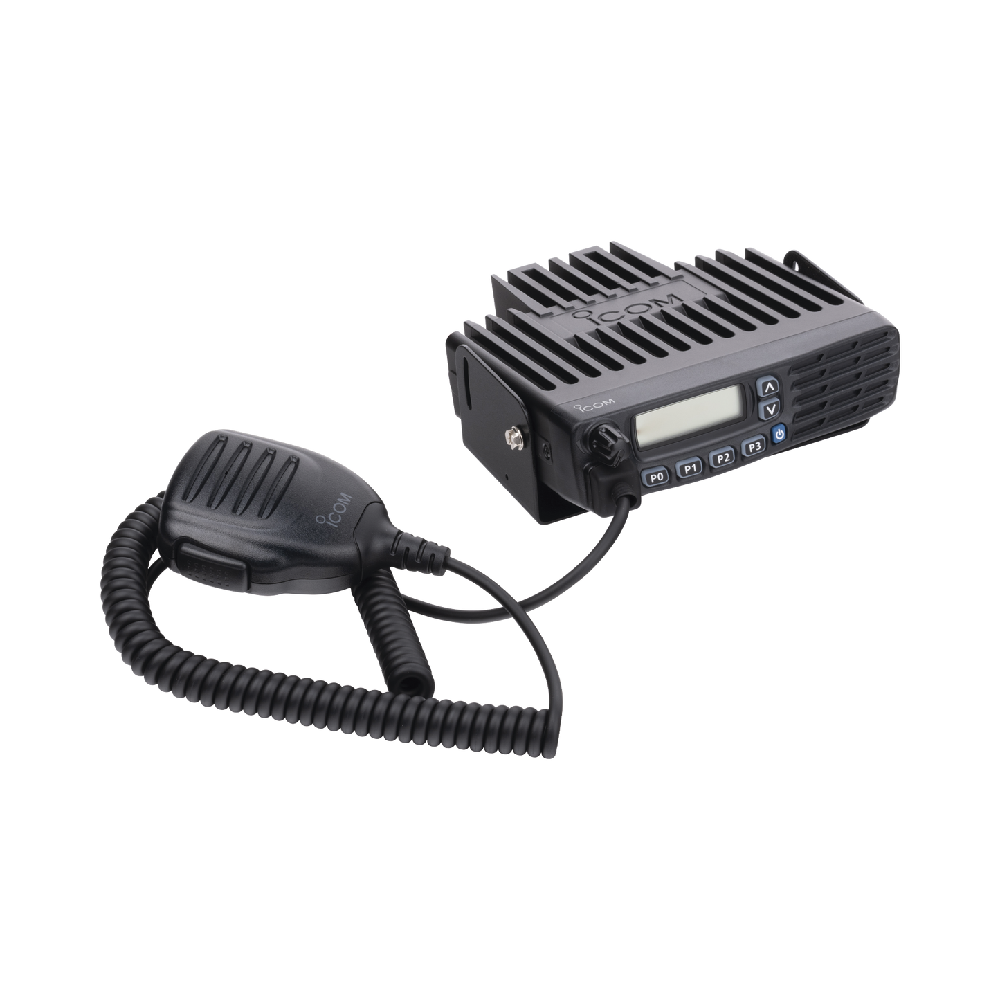 Radio móvil digital NXDN con Pantalla, 45 W, 400-470MHz, 128 canales, analógico, digital, mezclado, convencional, trunking Incluye micrófono, cable de corriente y bracket.