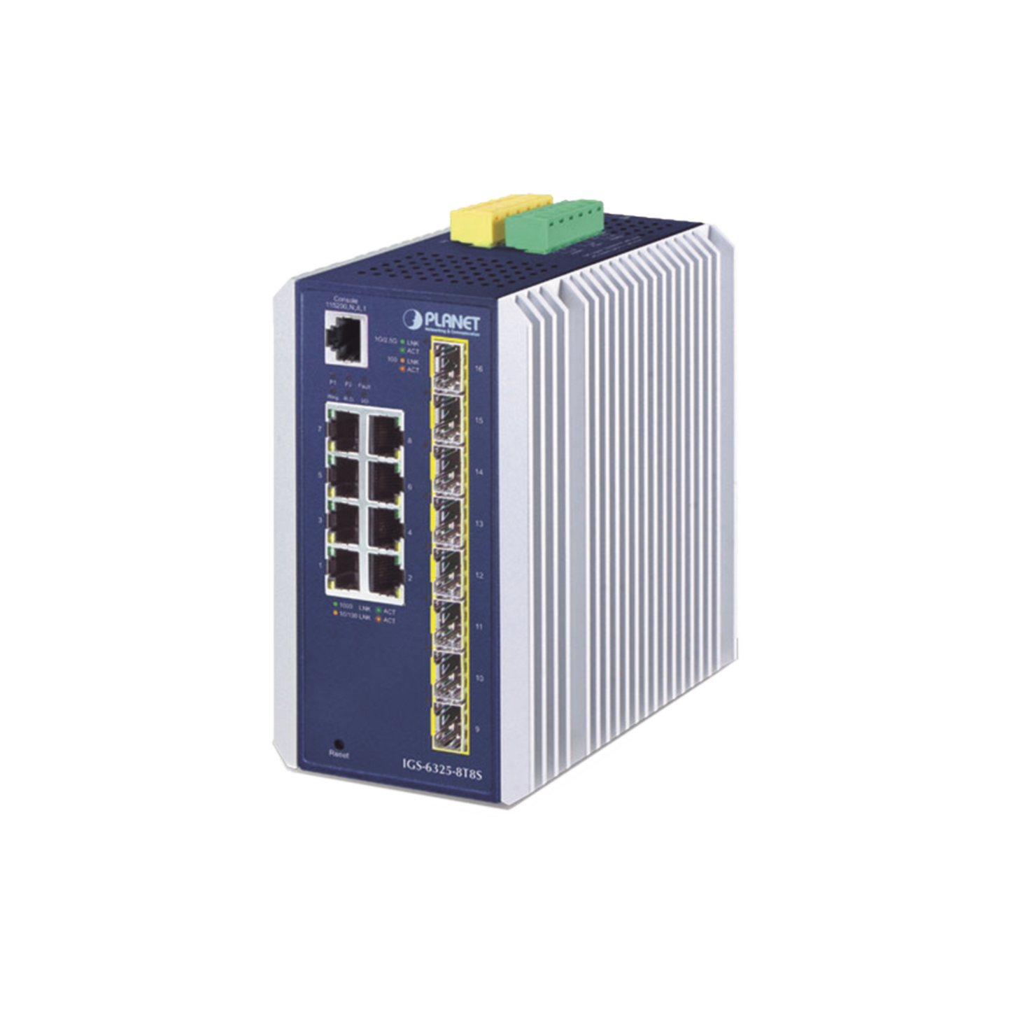 Switch Industrial Administrable Capa 3, 8 Puertos Etherrnet 10/100/1000T, 8 Puertos SFP de 1G/ 2.5G
