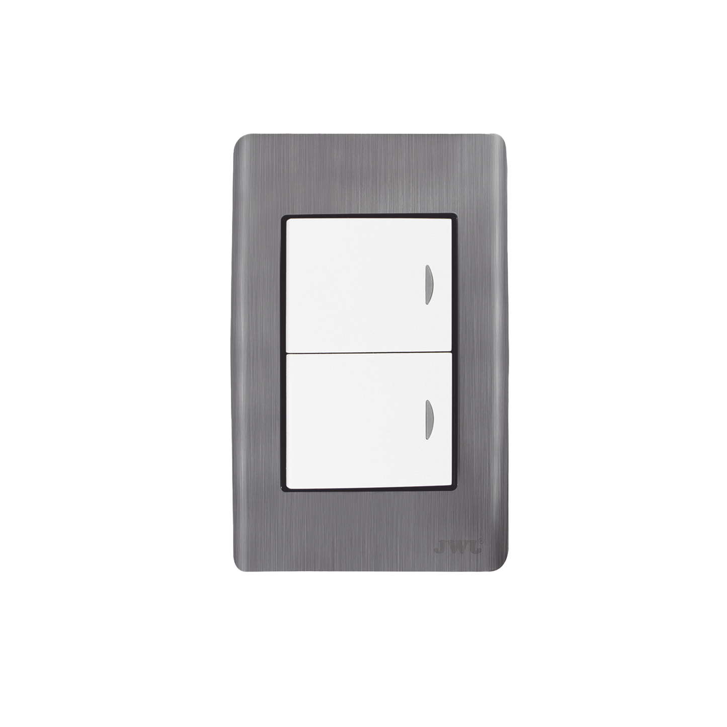 Placa con 2 Interruptores Sencillos 10 A/ 127 V CA ~ 60 Hz / Carcasa de Acero.