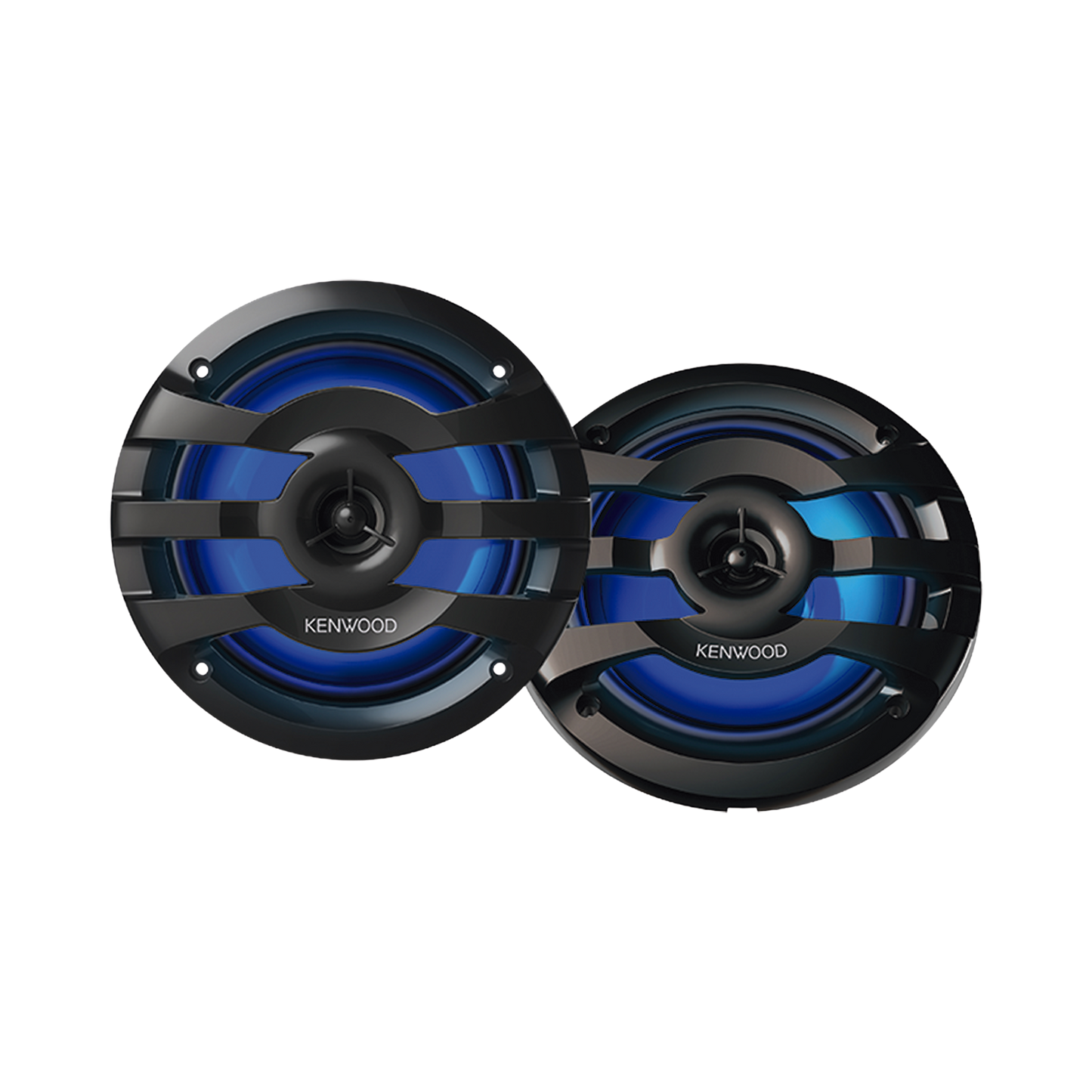 Par de altavoces fabricados en grado marinos en rejilla color negro de 6.5" con iluminación led, potencia máxima de 260 W
