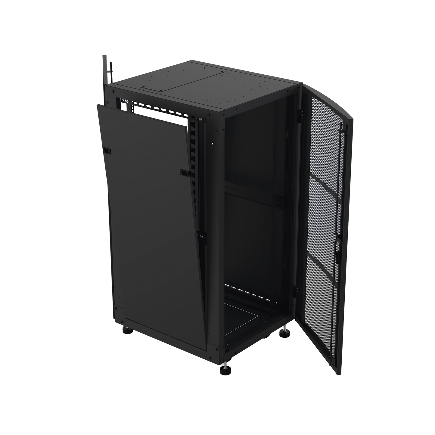 Gabinete Profesional para Telecomunicaciones de Piso, 24 UR, 600 mm de Profundidad, Puerta Ventilada y Chapa de Seguridad con Llave Única para un Almacenamiento Eficiente y Protegido