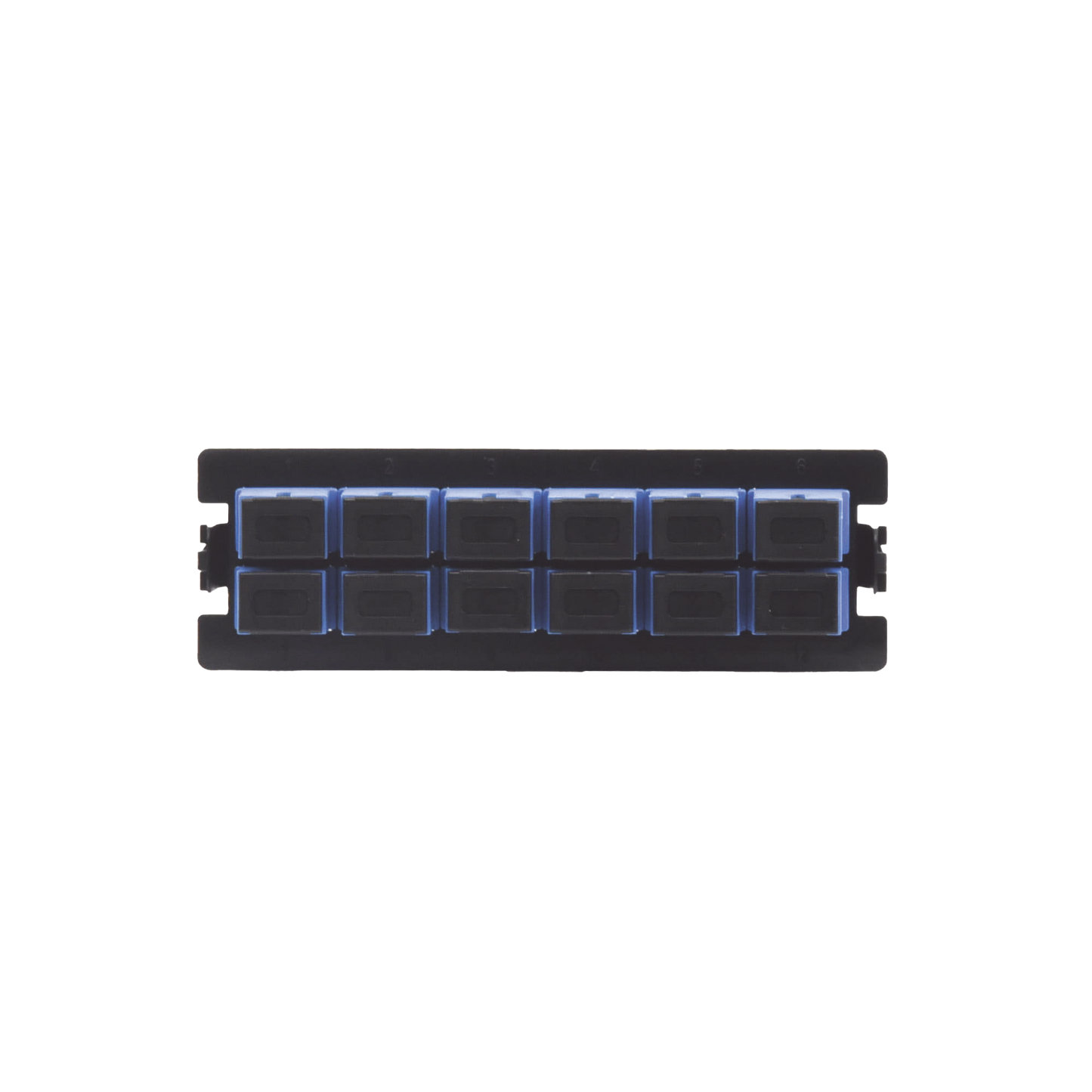 Placa acopladora para Distribuidor de Fibra Óptica LP-ODF-8024, incluye 12 acopladores SC Simplex Para fibra Monomodo (12 fibras)