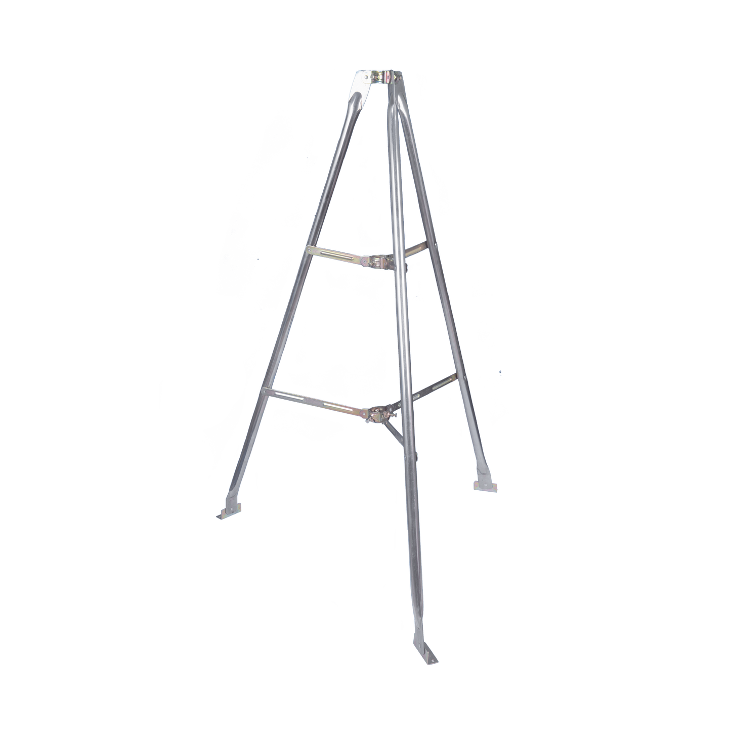 Montaje de tripie para exterior, altura total del tripie 1.52 m. Compatible con mástiles de hasta 3 m de largo 1 1/4 a 2" de diámetro