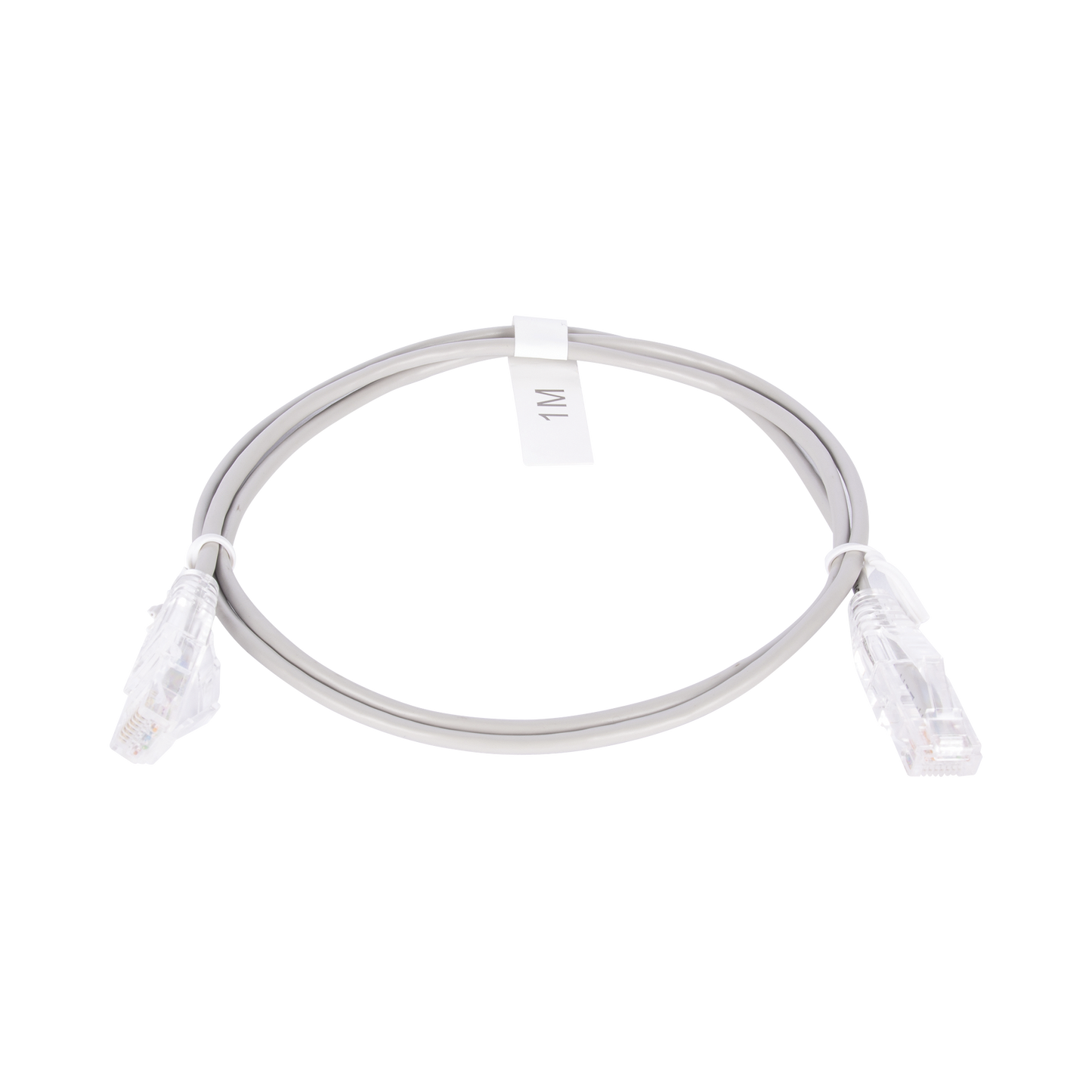 Cable de Parcheo Slim UTP Cat6 - 1 metro, Gris, Diámetro Reducido (28 AWG)