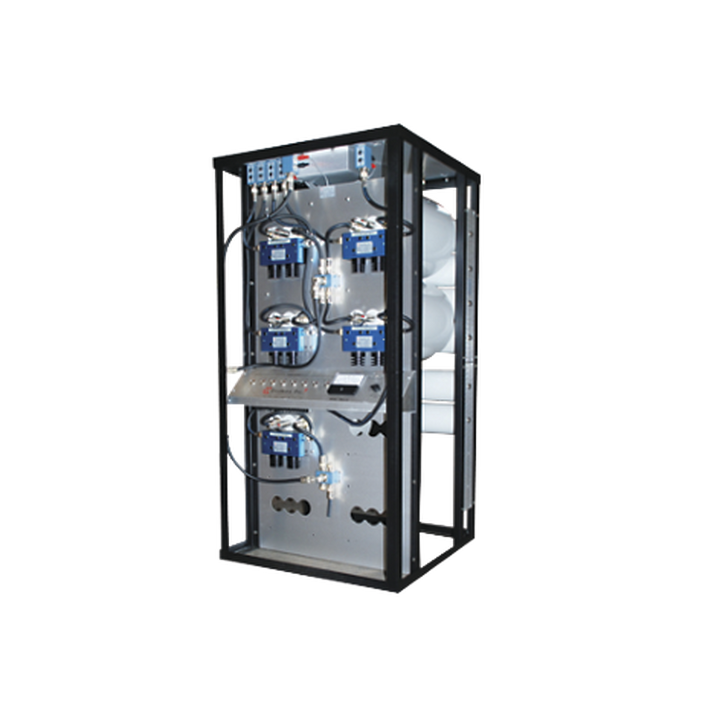 Combinador en Rack 24", 400-512 MHz, 7Can.(10"Dia.) 250 KHz Tx-Tx, Monitor/Pot. 150 Watt, N Hembras.