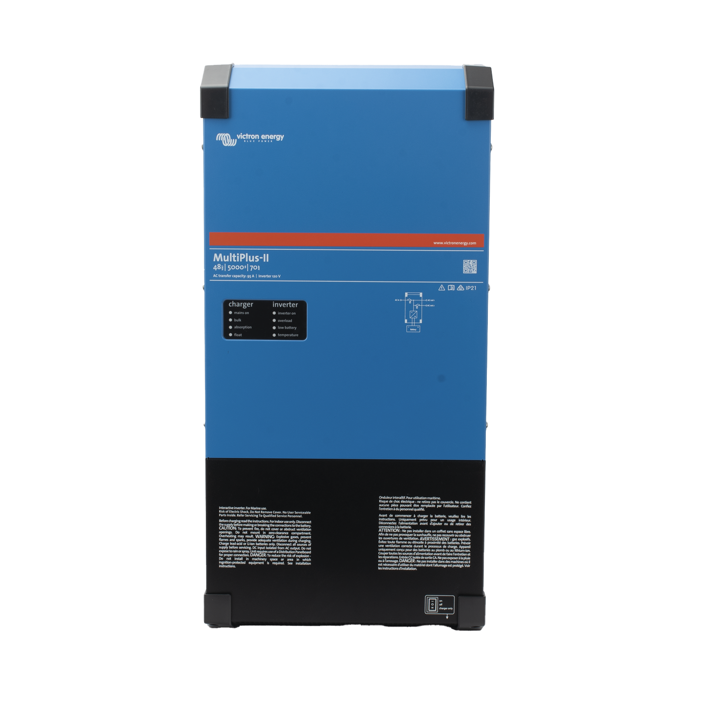 MultiPlus-II 48/5000/70-95 / Inversor Cargador de Onda Pura / Entrada 48 Vcc / Salida 4000 W 120 Vca 60 Hz