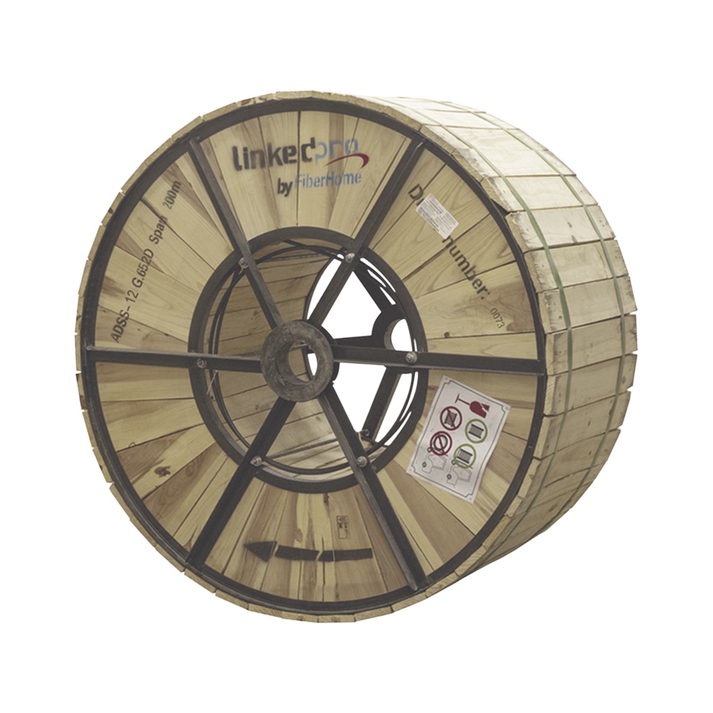 Carrete de 4 km de Fibra Óptica Aérea (ADSS) G.652D, Monomodo de 12 Hilos, Exterior, Span 200, Loose Tube