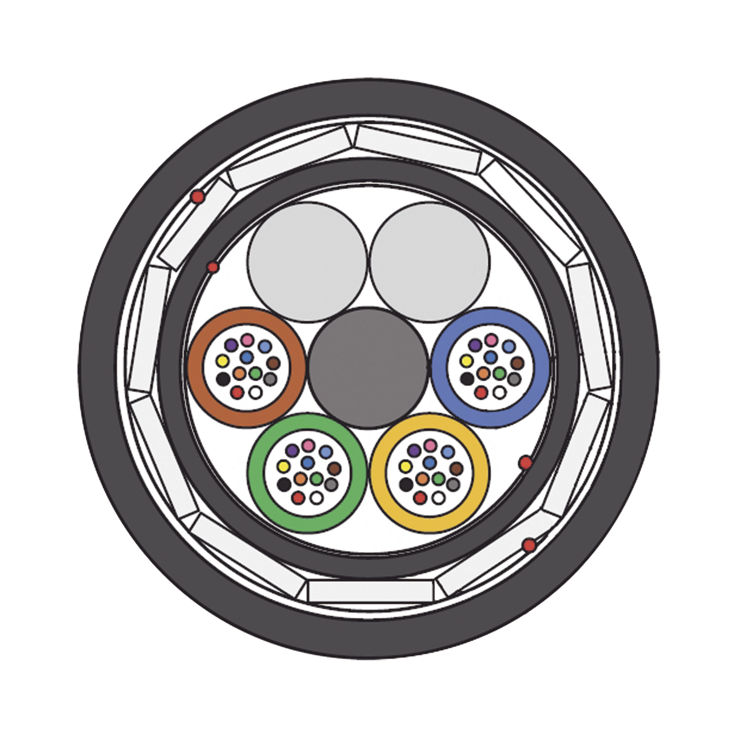 Kilómetro de Fibra Óptica Aérea (ADSS) G.652D Armada Anti roedor, Dieléctrica, Monomodo 48 Hilos, Span 200