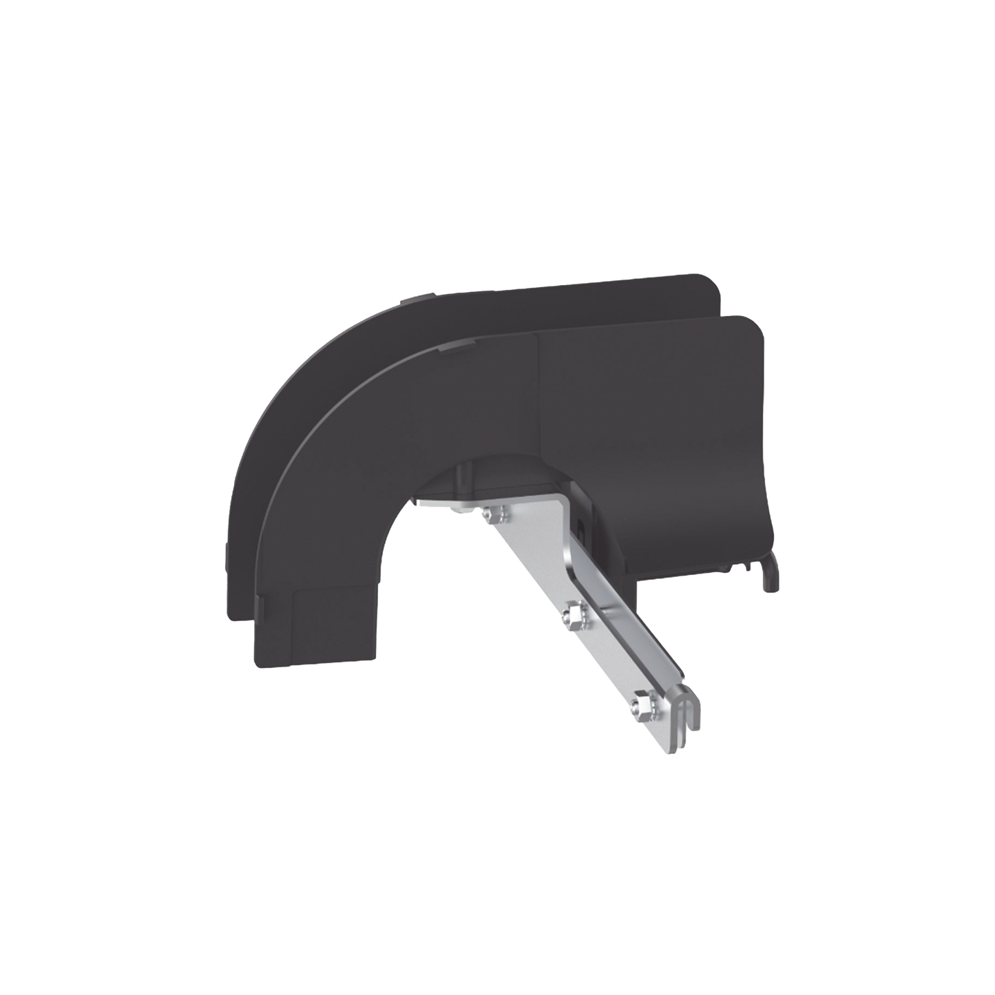 Bajada/Salida de Cables Para Charola Wire Basket, de 2 in, Con Control de Radio de Curvatura, Color Negro