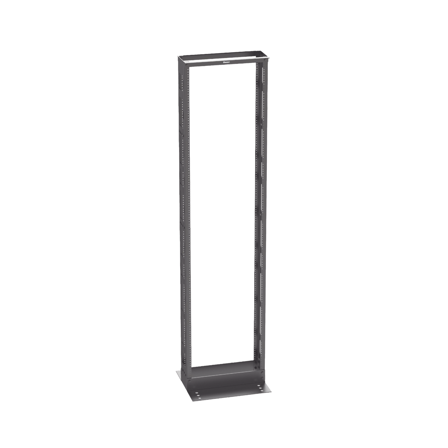 Rack de Dos Postes Estándar de 19 in, Rieles Numerados y Roscados #12-24, 6 in de Profundidad, Fabricado en Acero, 45 Unidades de Rack, Color Negro