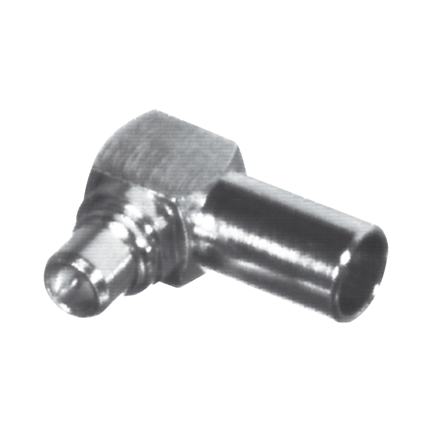 Conector MMCX Macho en Ángulo Recto para Soldar en Cable Semi-Rígido de 0.085", Grupo SR1, Oro/ Oro/ Teflón.