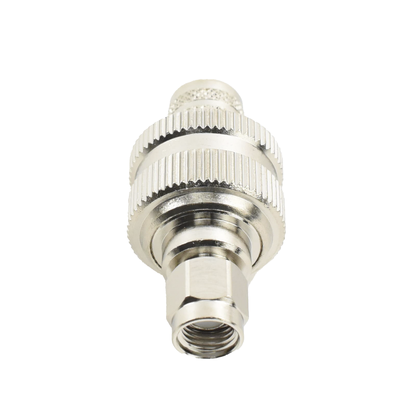 Conector SMA Macho Inverso de Anillo Plegable para RG-8/U, 9913, LMR-400, Níquel/ Oro/ Teflón.