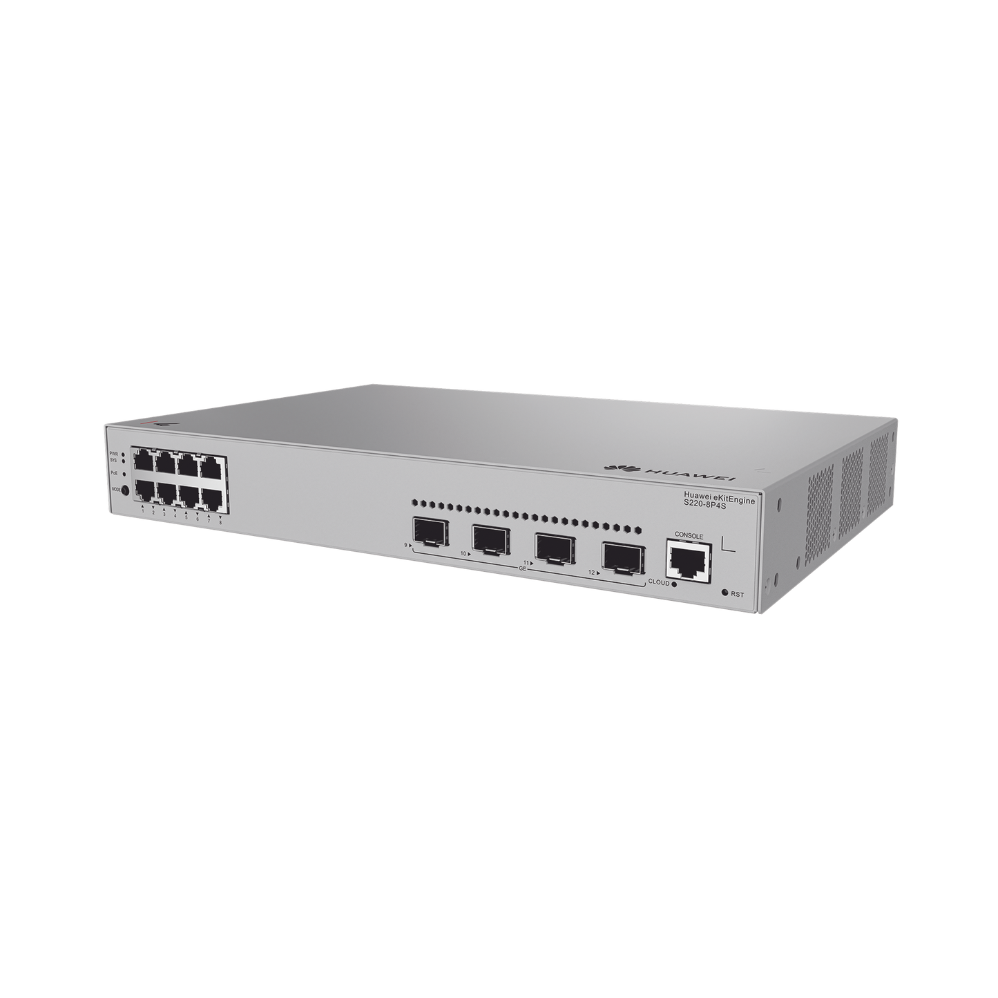 Switch Gigabit Administrable PoE Capa 2 / 8 puertos 10/100/1000 Mbps (PoE) / 4 Puertos SFP Uplink / 125W / PoE Perpetuo / Administración Nube Gratis
