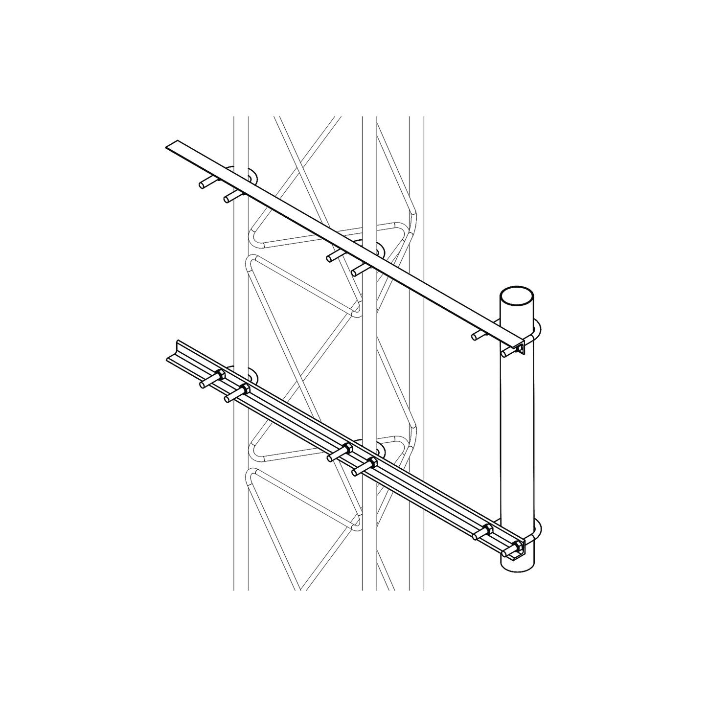 Brazo Lateral Liviano para Tramo STZ30G Galvanizado por Inmersión en Caliente.