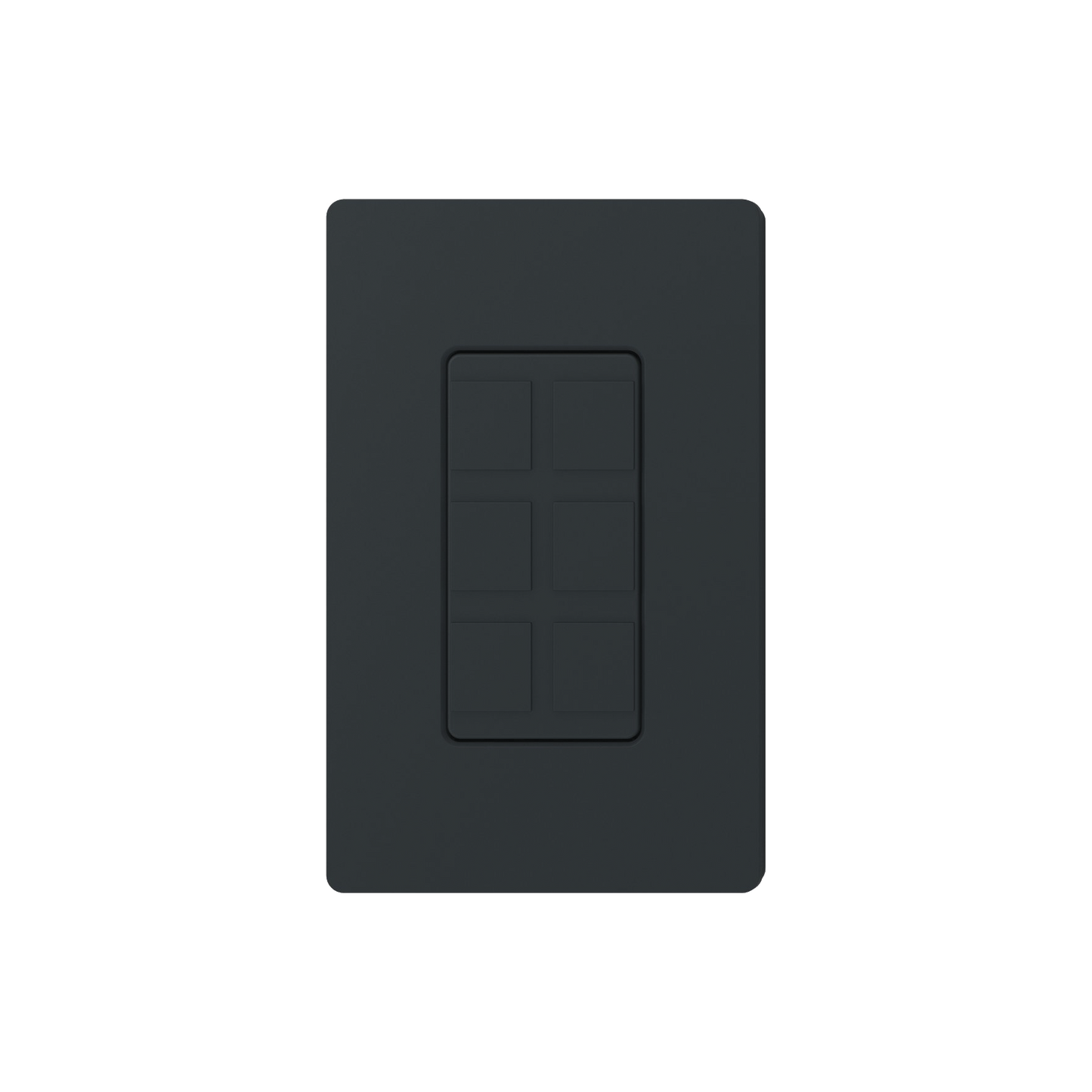 Placa de 6 puertos, color negro night.