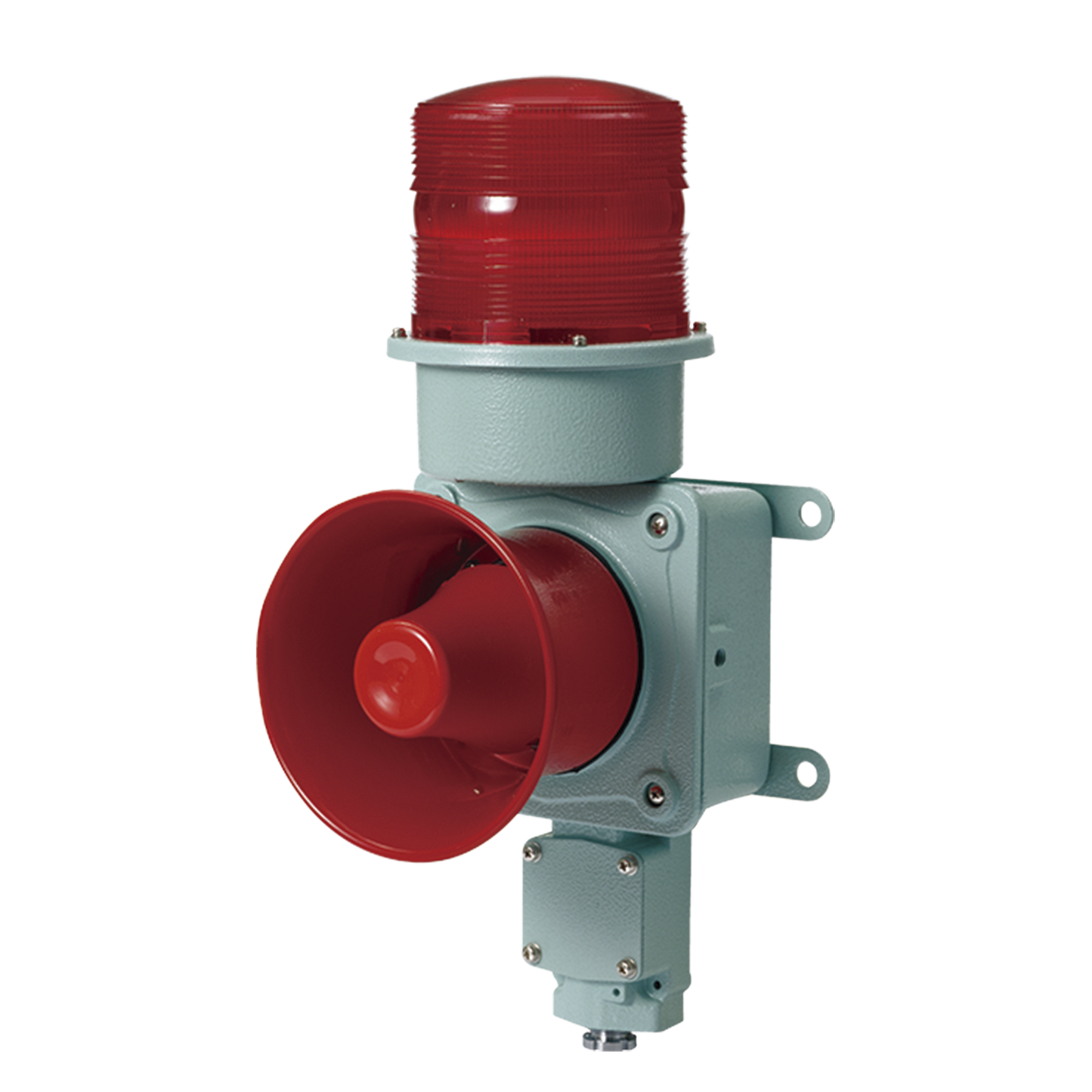 Combinación de baliza LED color roja con sirena electrónica para aplicaciones de la industria pesada máx.114 dB a 120 VCA