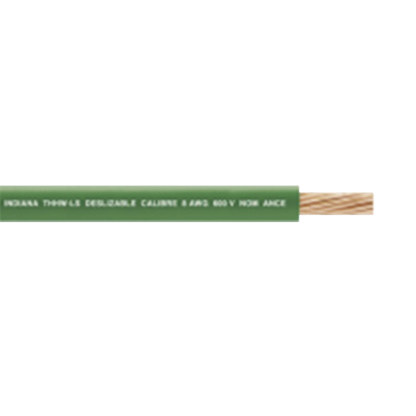 6 AWG / Cable Eléctrico / 1 Conductor / Cobre / Recubierto THW-LS / 19 Hilos / Color Verde / 300 metros