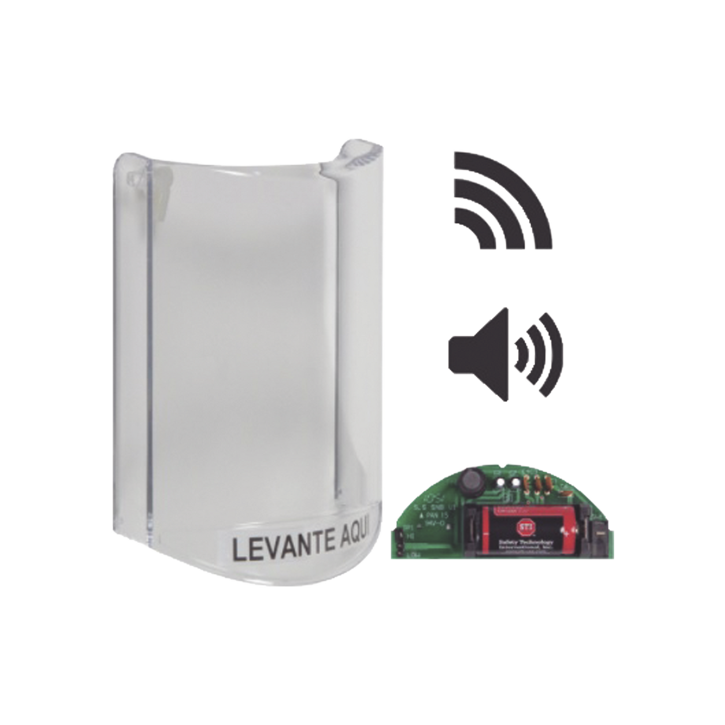 Escudo de estación con cubierta de sonido y transmisor inalámbrica, Español