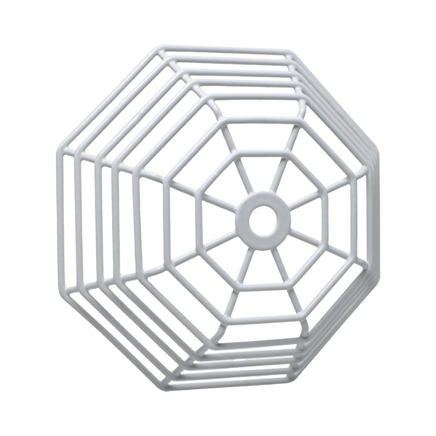 Rejilla de acero Web Stopper® para protección de detectores de humo de vandalismo y accidentes. Bajo perfil, montaje empotrado.