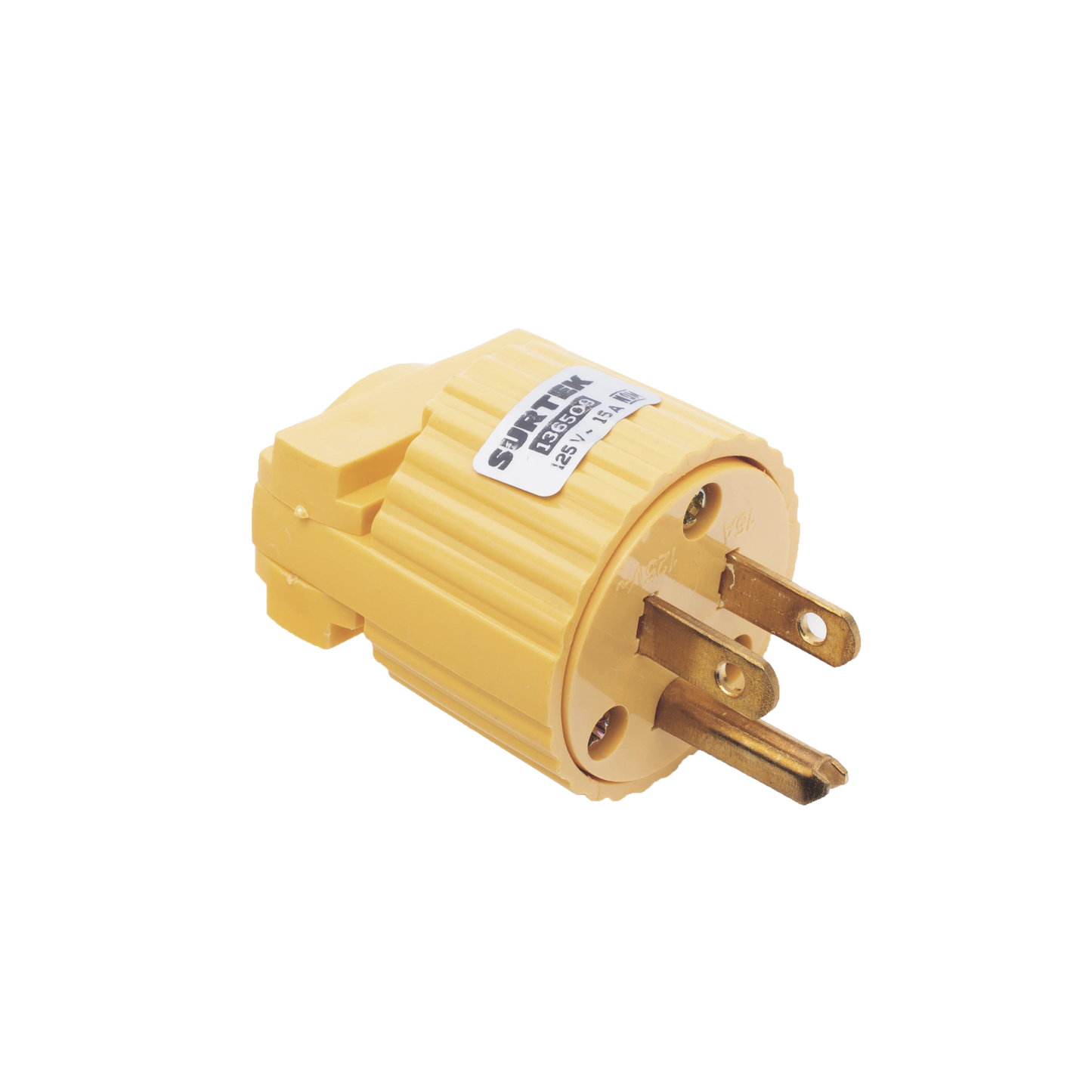 Clavija con Abrazadera Plástica Aterrizada / 127 V CA 15 A Max. / Fabricada en Plastico ABS.