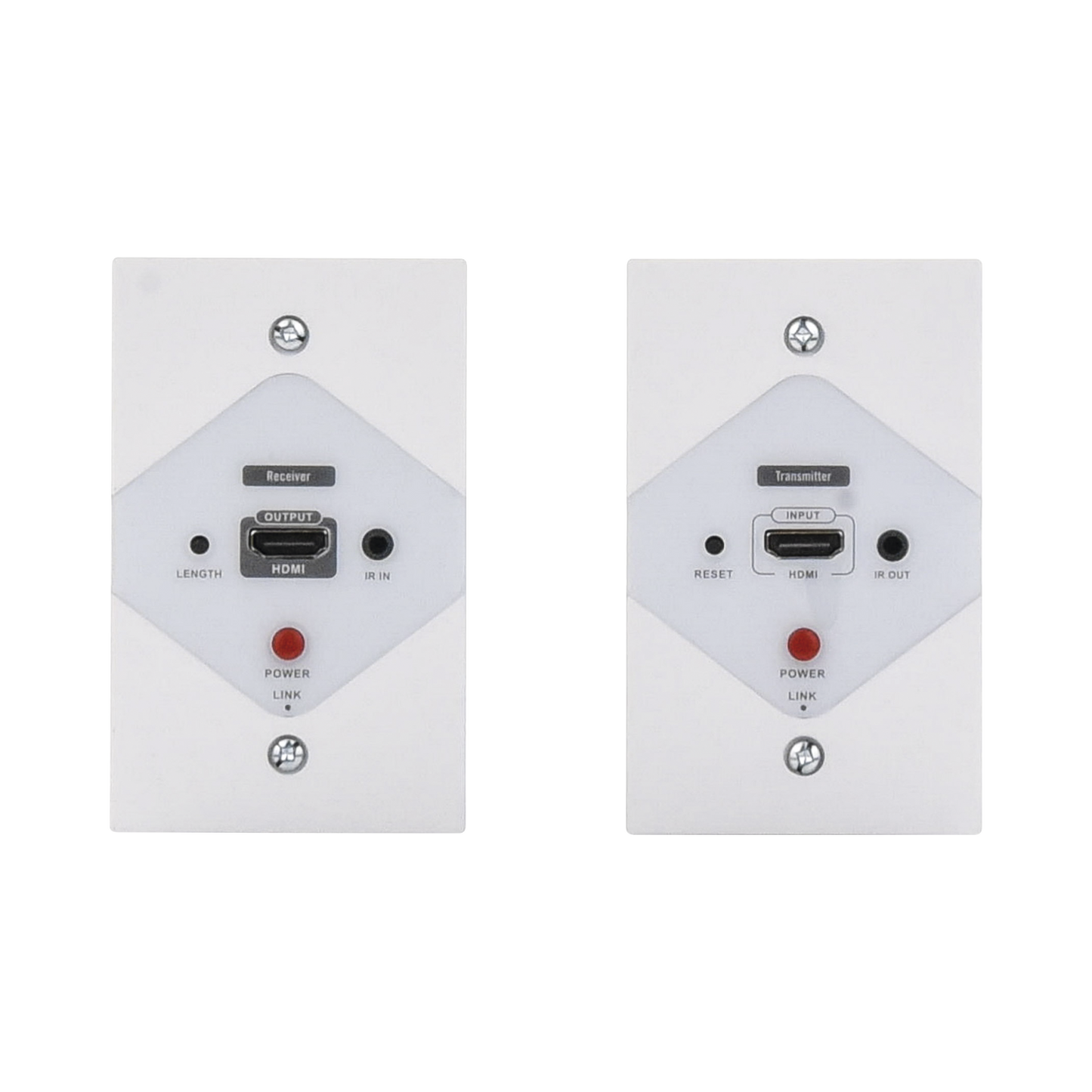 Kit Extensor HDMI en PLACAS DE PARED para distancias de 40 metros / Resolución 1080P @ 60 Hz / Cat 6/6A/ 7 / HDR/ Cero Latencia / Soporta Control Remoto / Placa de pared de 2.74 x 4.49” (tamaño estándar de EE.UU.).