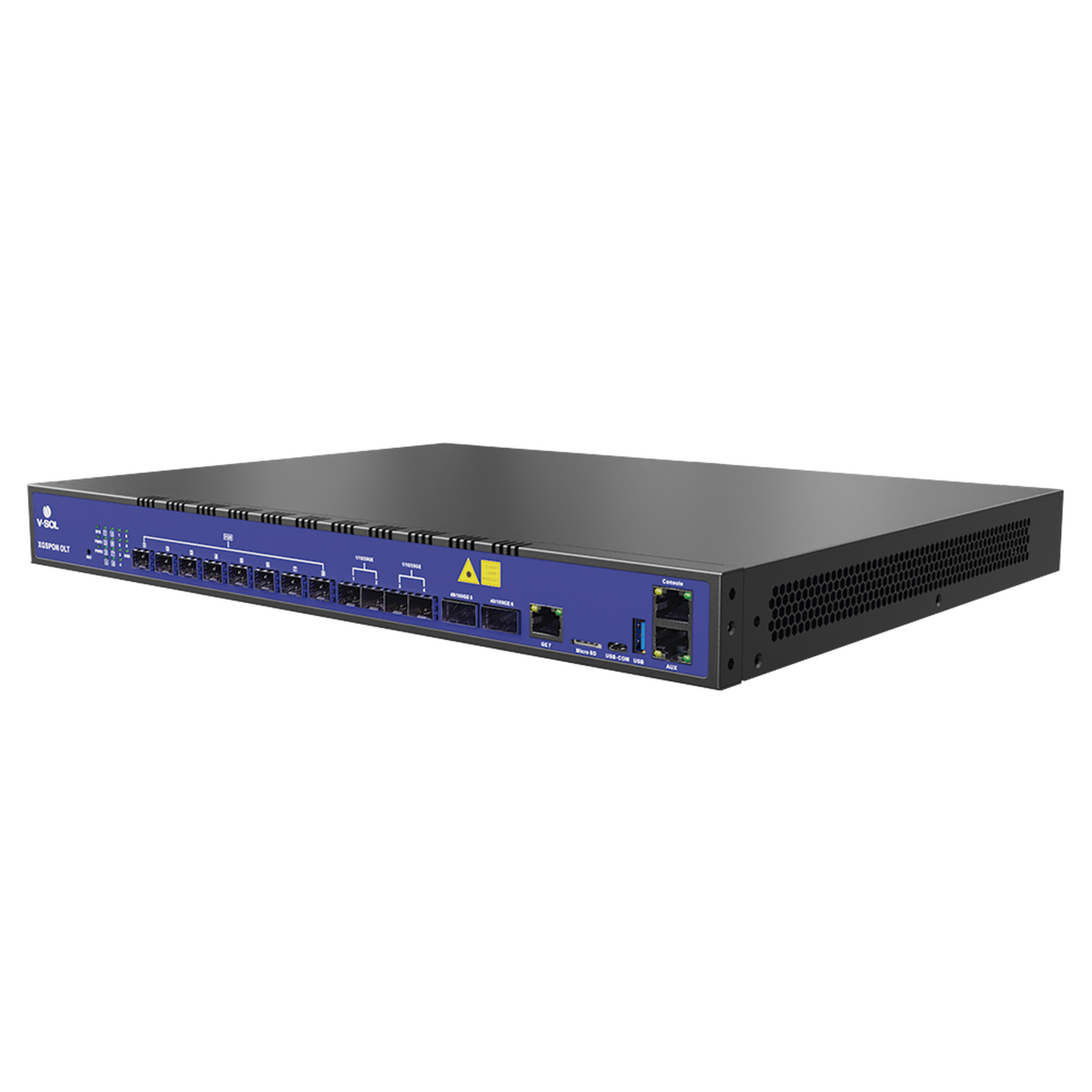 OLT de 8 Puertos XGSPON / 7 Puertos Uplink (1 Puerto RJ45 + 4 Puertos SFP28 + 2 Puertos QSFP28) / Hasta 2,048 ONUs