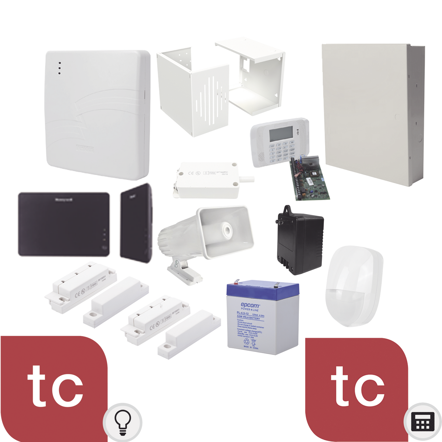 Kit de Sistema de Alarma con Sensores Cableados y Modulo de Automatizacion Z-Wave