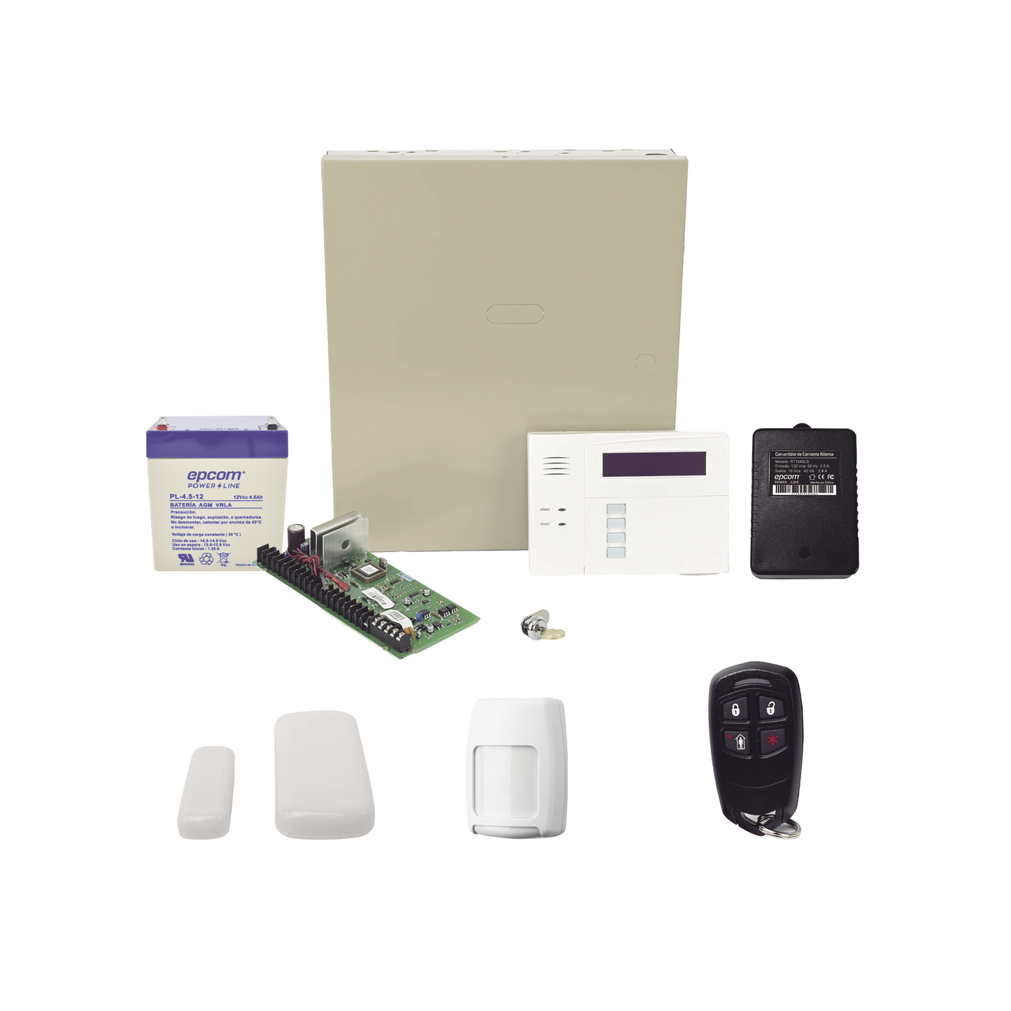 Kit inalámbrico de panel VISTA48 con teclado 6160RF receptor inalámbrico, 2 contactos 5800MINI, 1 PIR 5800PIR, 1 Control Remoto 58344, Batería y Transformador