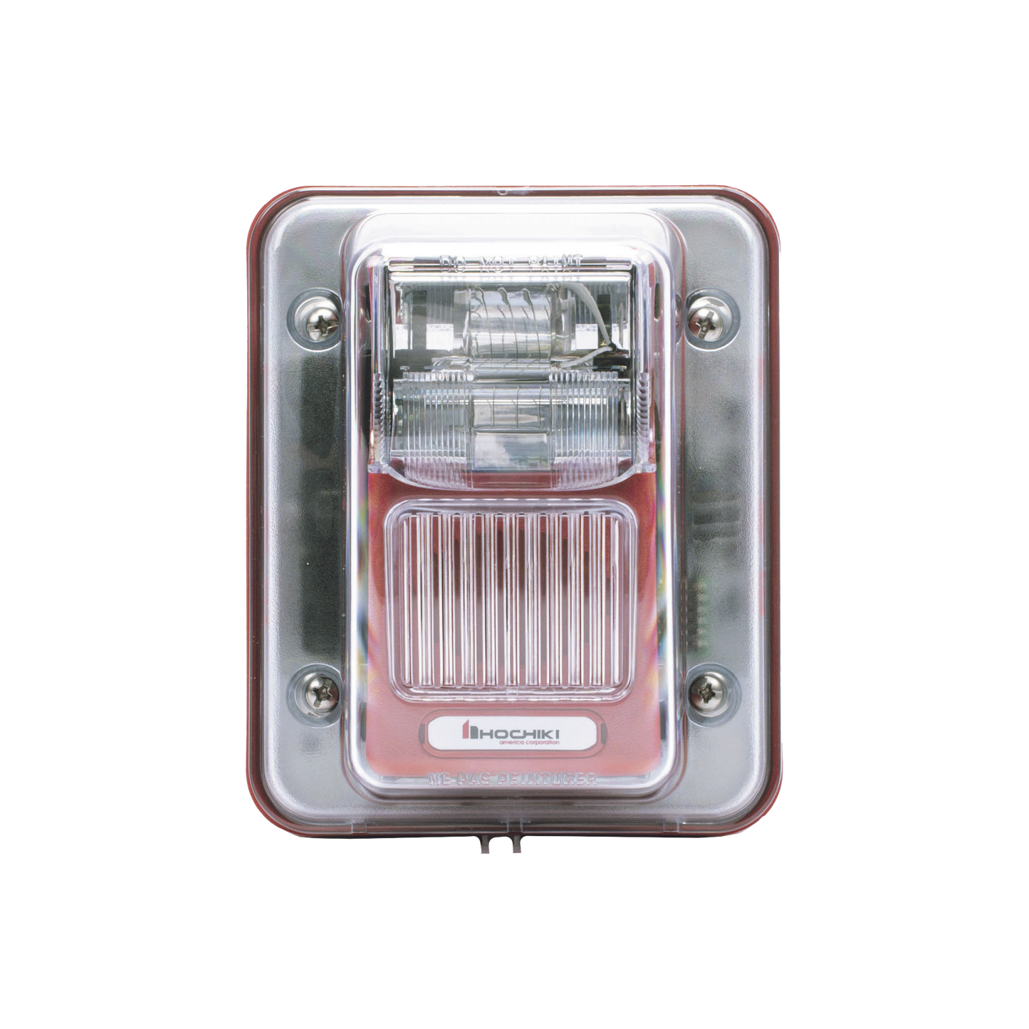 Sirena Estrobo, Para Intemperie, Montaje en Muro, Color Rojo (0500-05860)