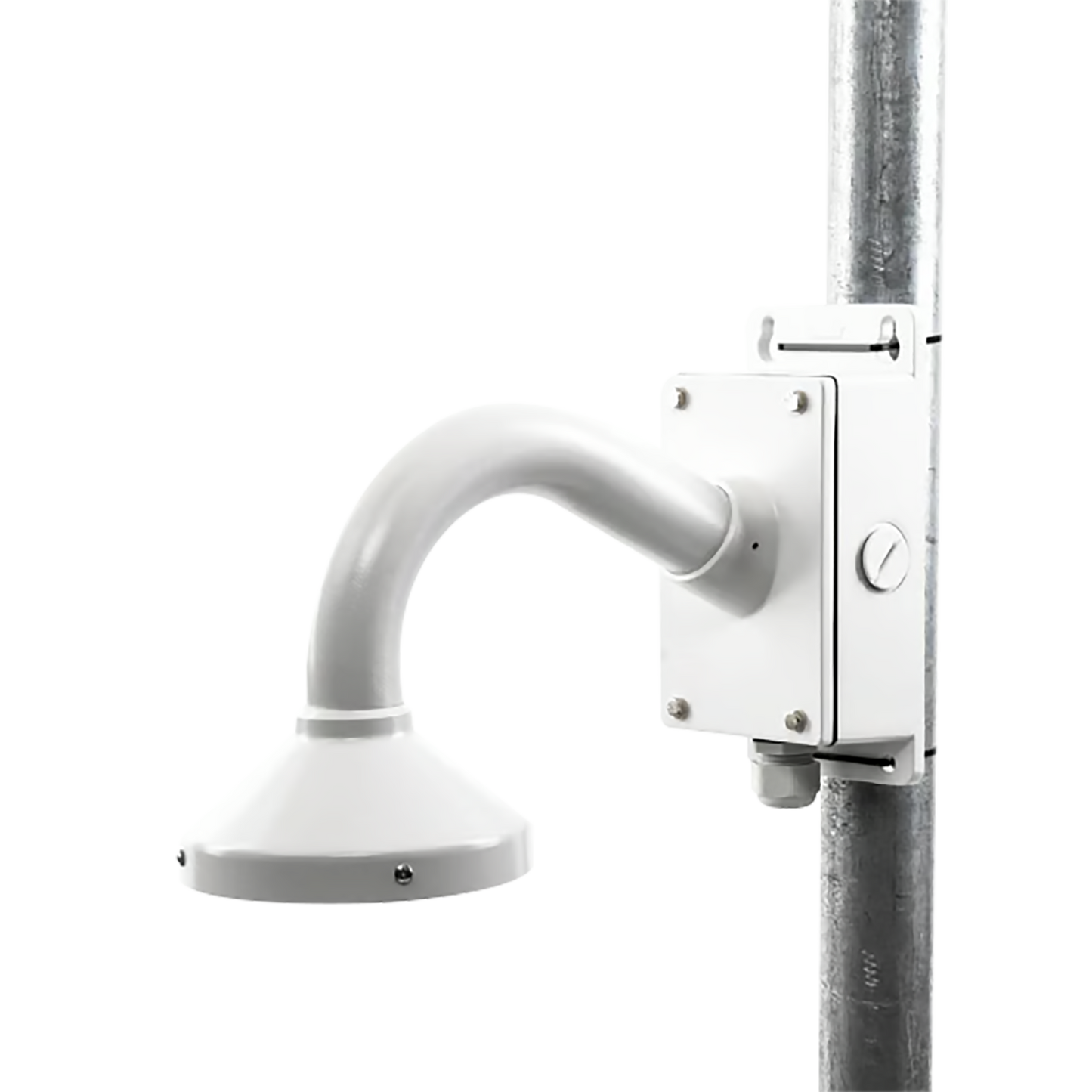 Montaje Universal de Pared con Cuello de Ganso y Caja de Conexiones / Compatible con Cámaras Domo y Bala / Uso en Interior