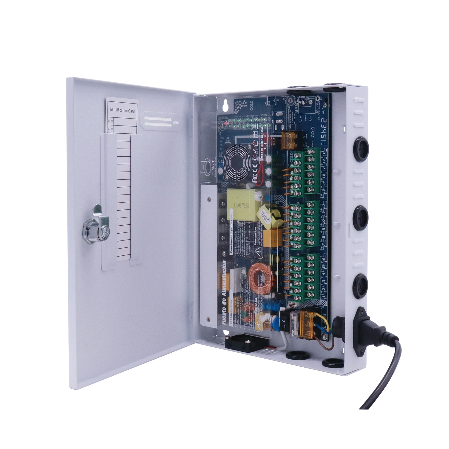 Fuente de poder profesional 11-15 V / 18 canales / 16 A / Hasta 1.8 Amperes por Salida / Protección Contra OV, OC, SC, / Filtro de Ruido por canal