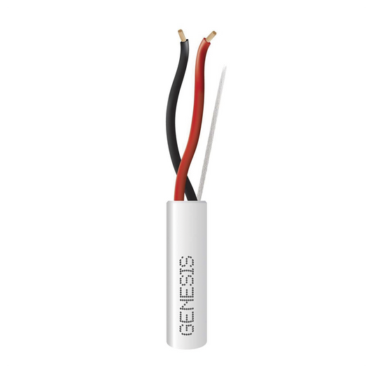 Bobina de 305 Metros de Cable / 2 x 16 AWG / Tipo CMR-CL3R / Color Blanco / Para Aplicaciones de Alarmas de Intrusión, Control de Acceso, Automatización, Interfonos y Tv Porteros
